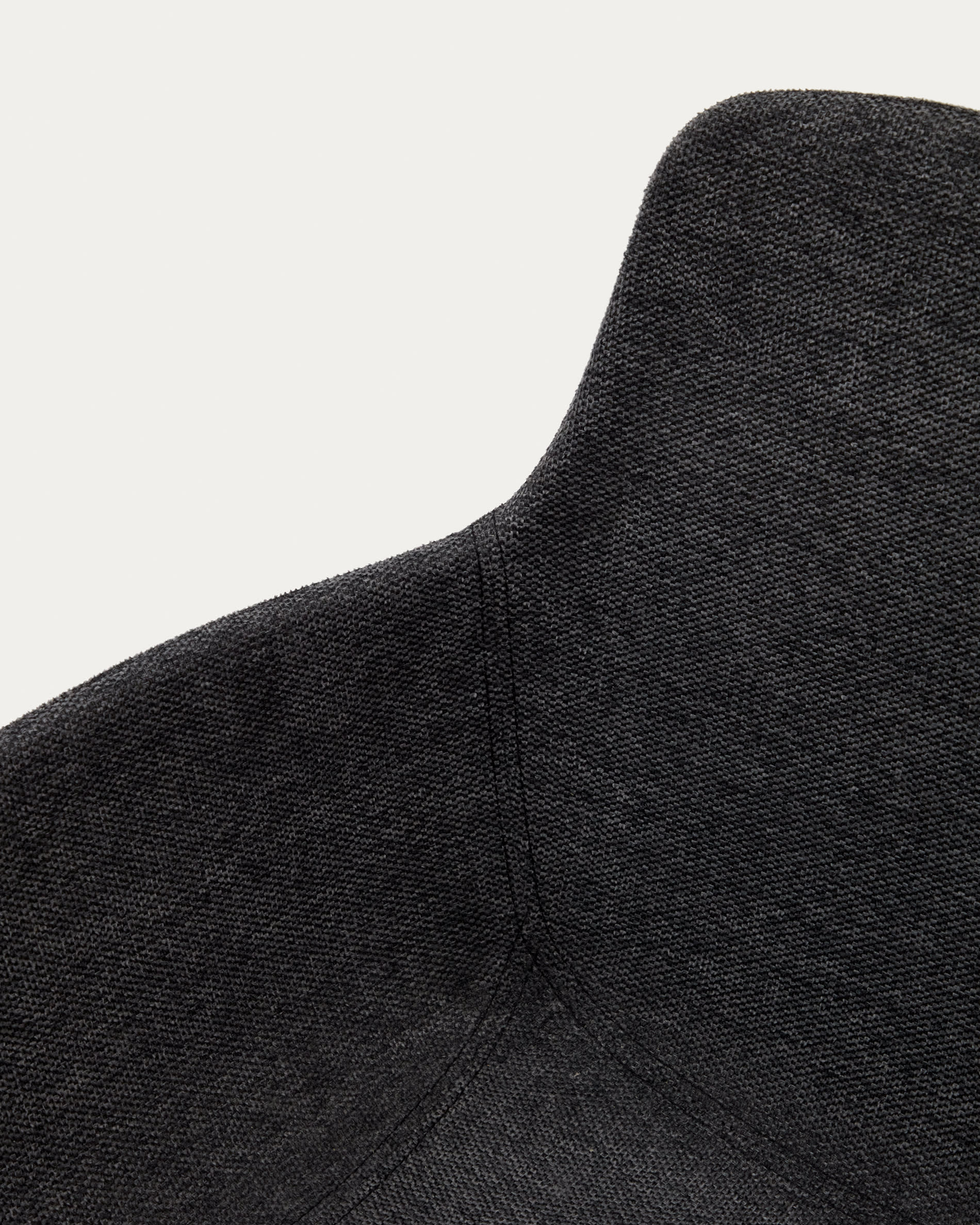 Tissiana self-centring swivel chair in dark grey chenille and matte black aluminium