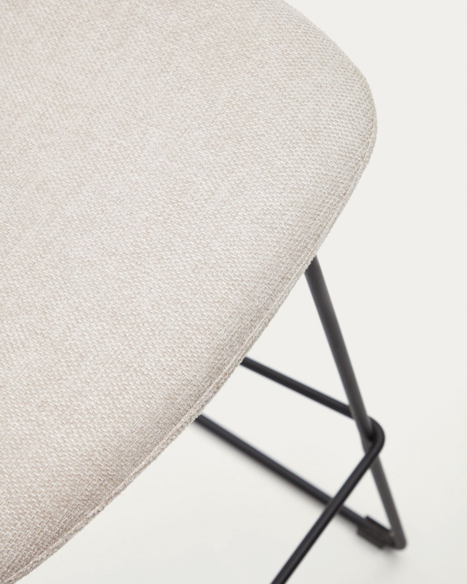Zahara beige stool with steel in a black finish, height 76 cm FSC 100%