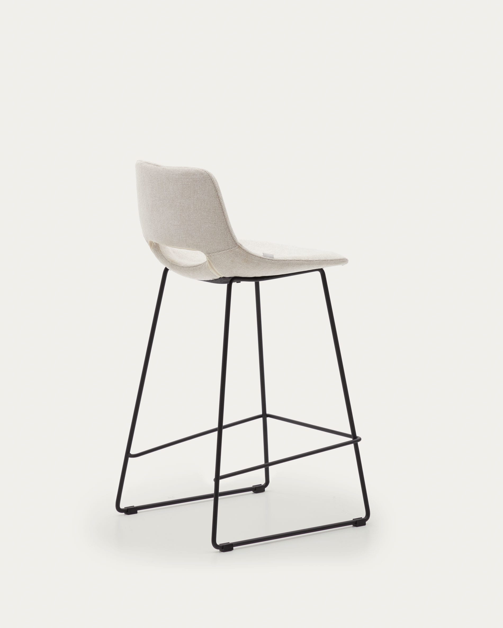 Zahara beige stool with steel in a black finish, height 65 cm FSC 100%