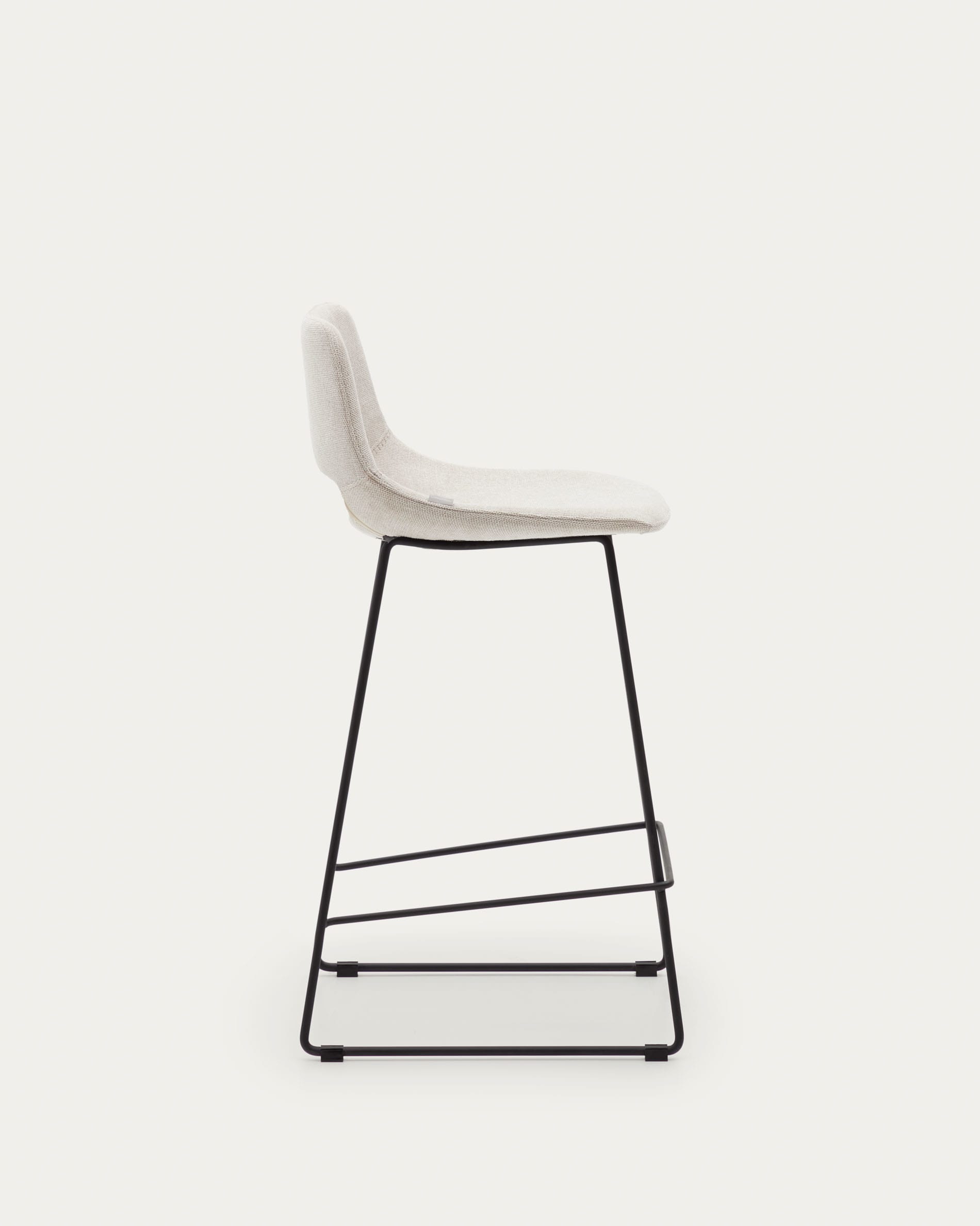 Zahara beige stool with steel in a black finish, height 65 cm FSC 100%