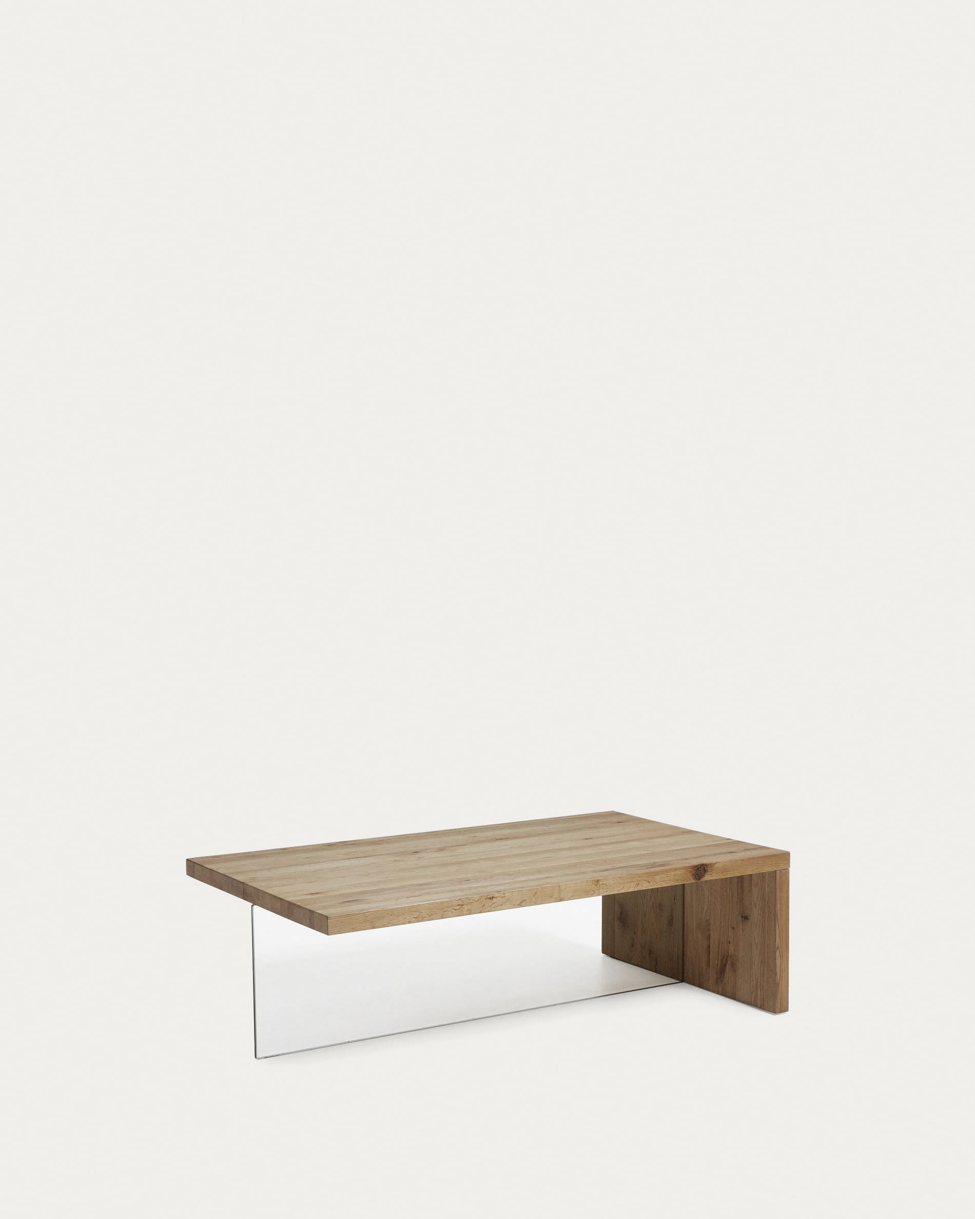 Table basse Tulsi en chêne massif et verre 120 x 70 cm | Kave Home®