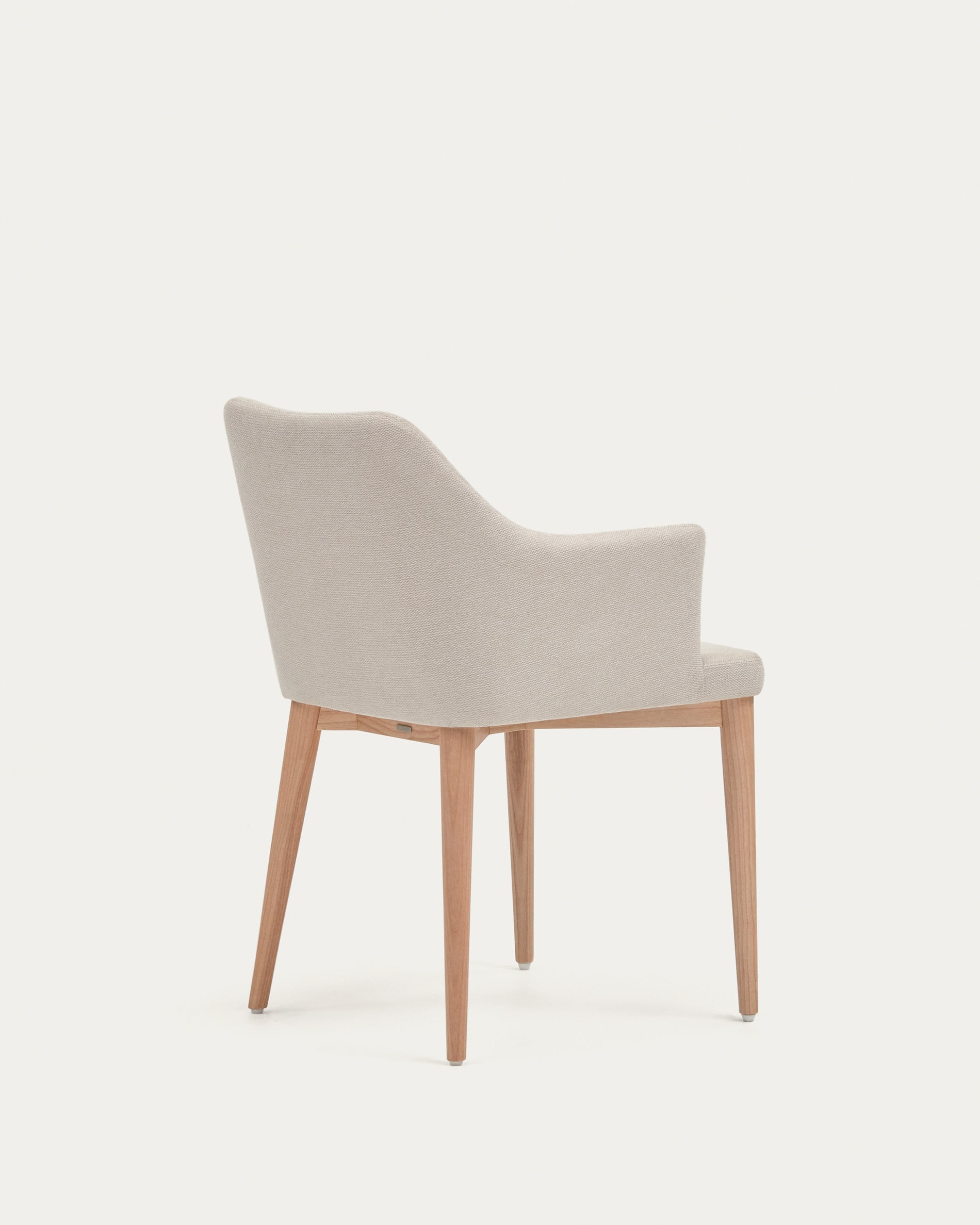 Croft chair in beige chenille with solid ash wood legs