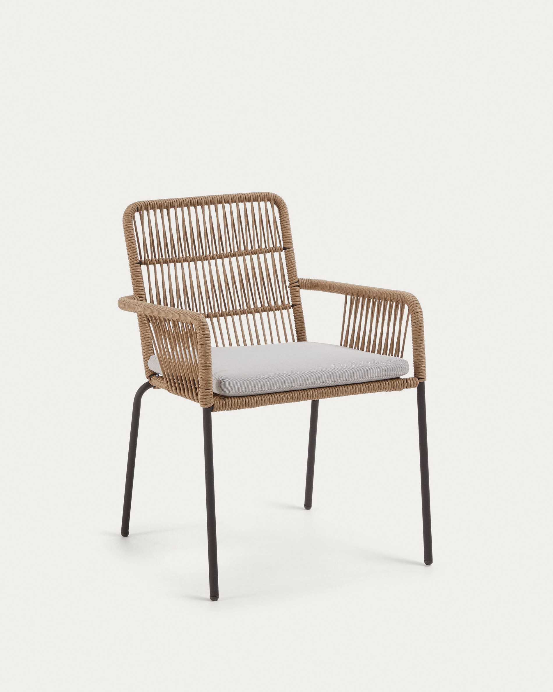 EDAS – Design Kommunalka Samanta stackable chair made from beige cord and galvanised