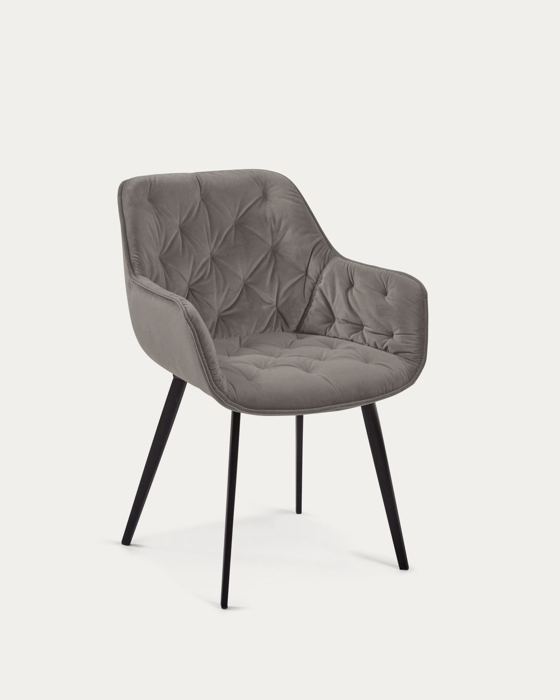 Chair Mulder grey velvet | Kave Home International Chair Mulder grey velvet | Kave Home International