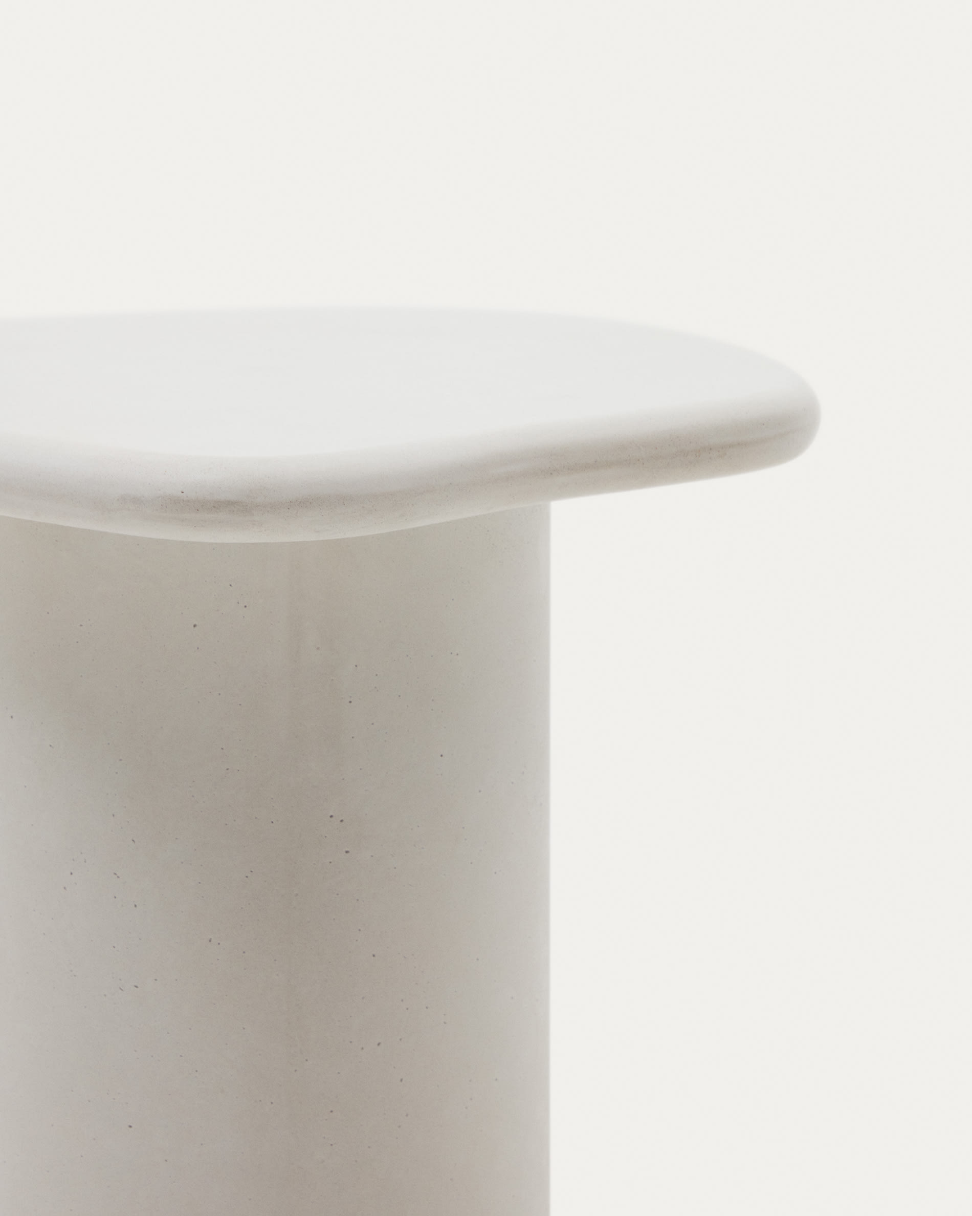 Macarella white cement side table, 48 x 47 cm