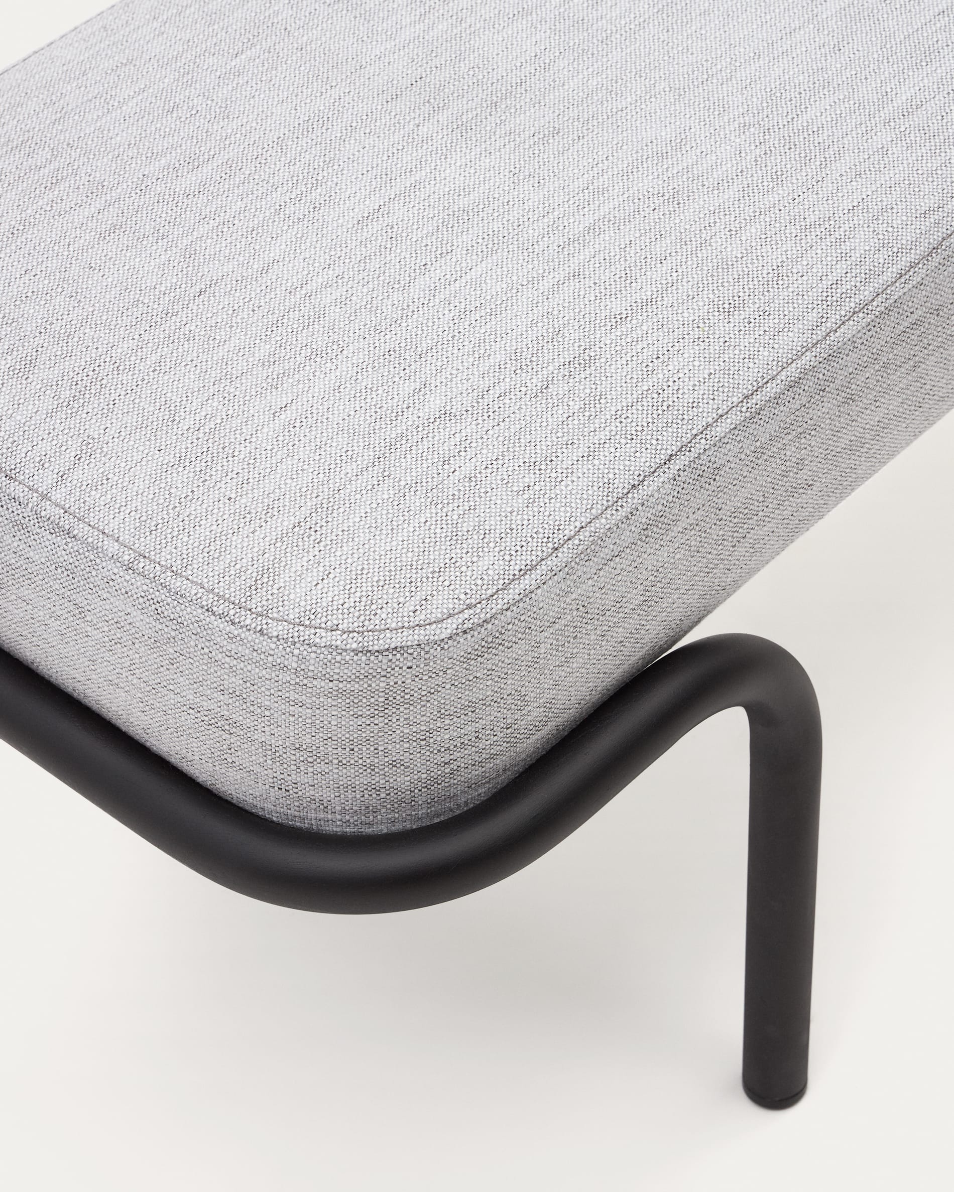 Compo bench in grey and black metal structure, 130 cm