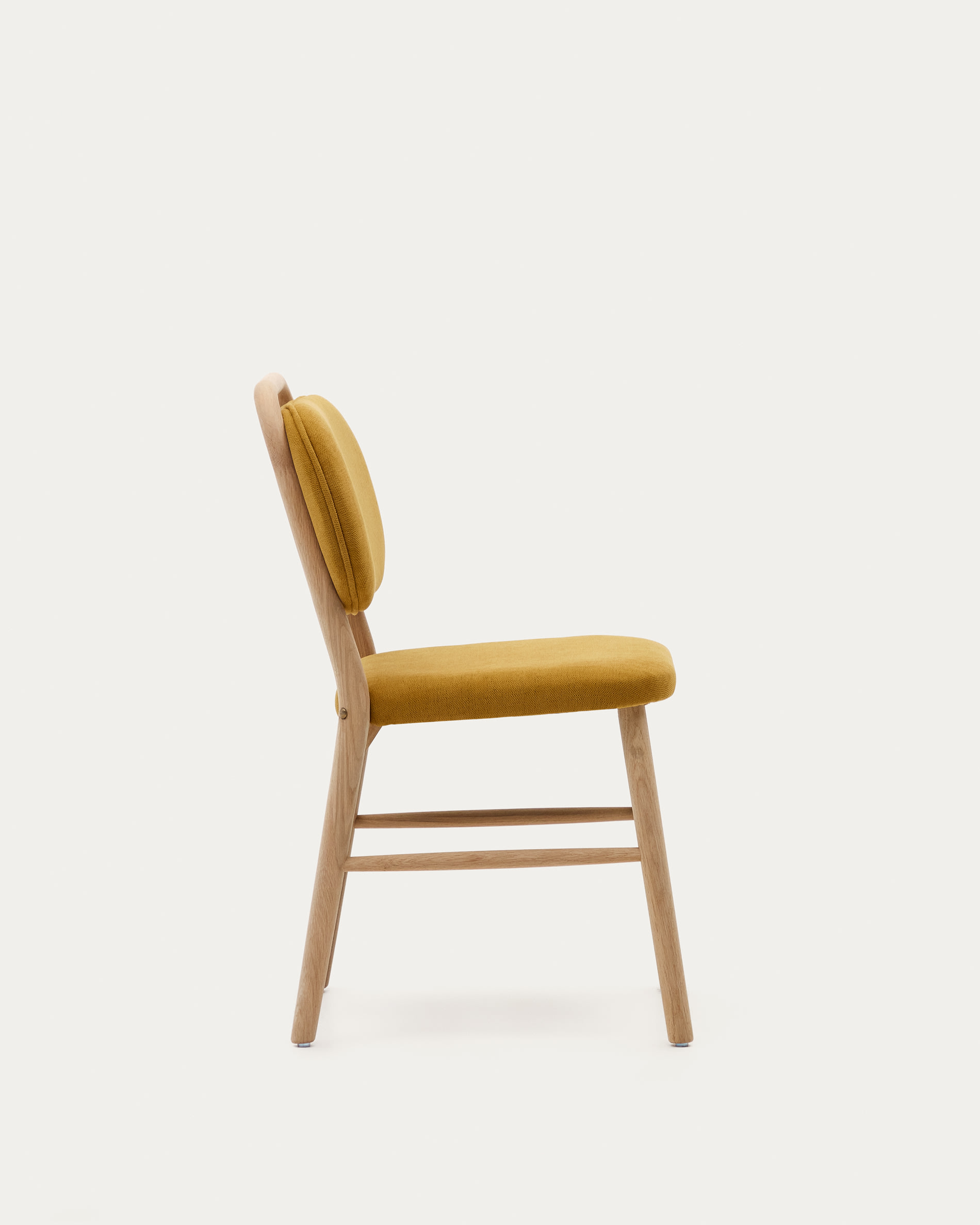 Helda chair in mustard chenille and solid oak wood FSC Mix Credit