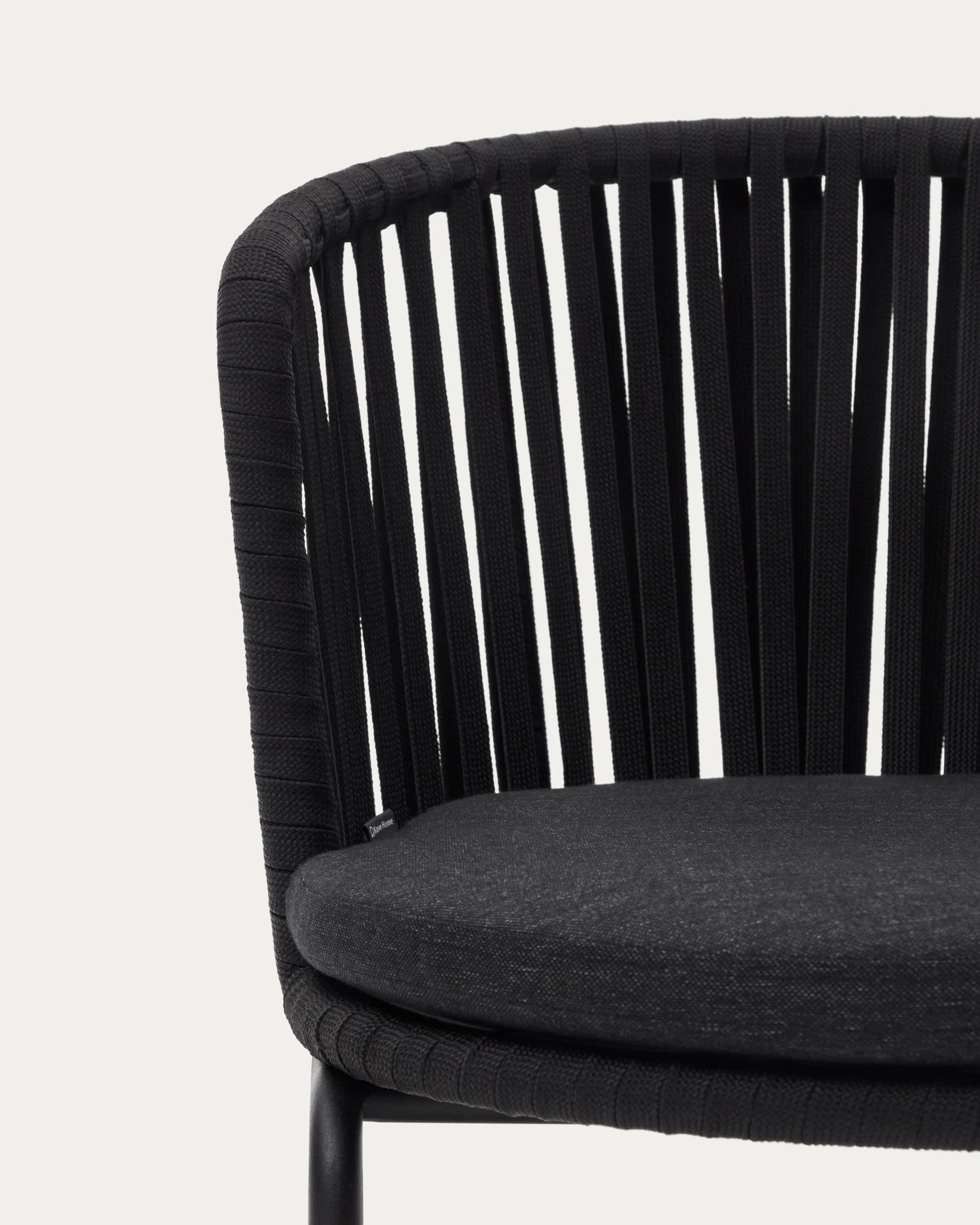 Saconca outdoor chair with cord and black galvanised steel