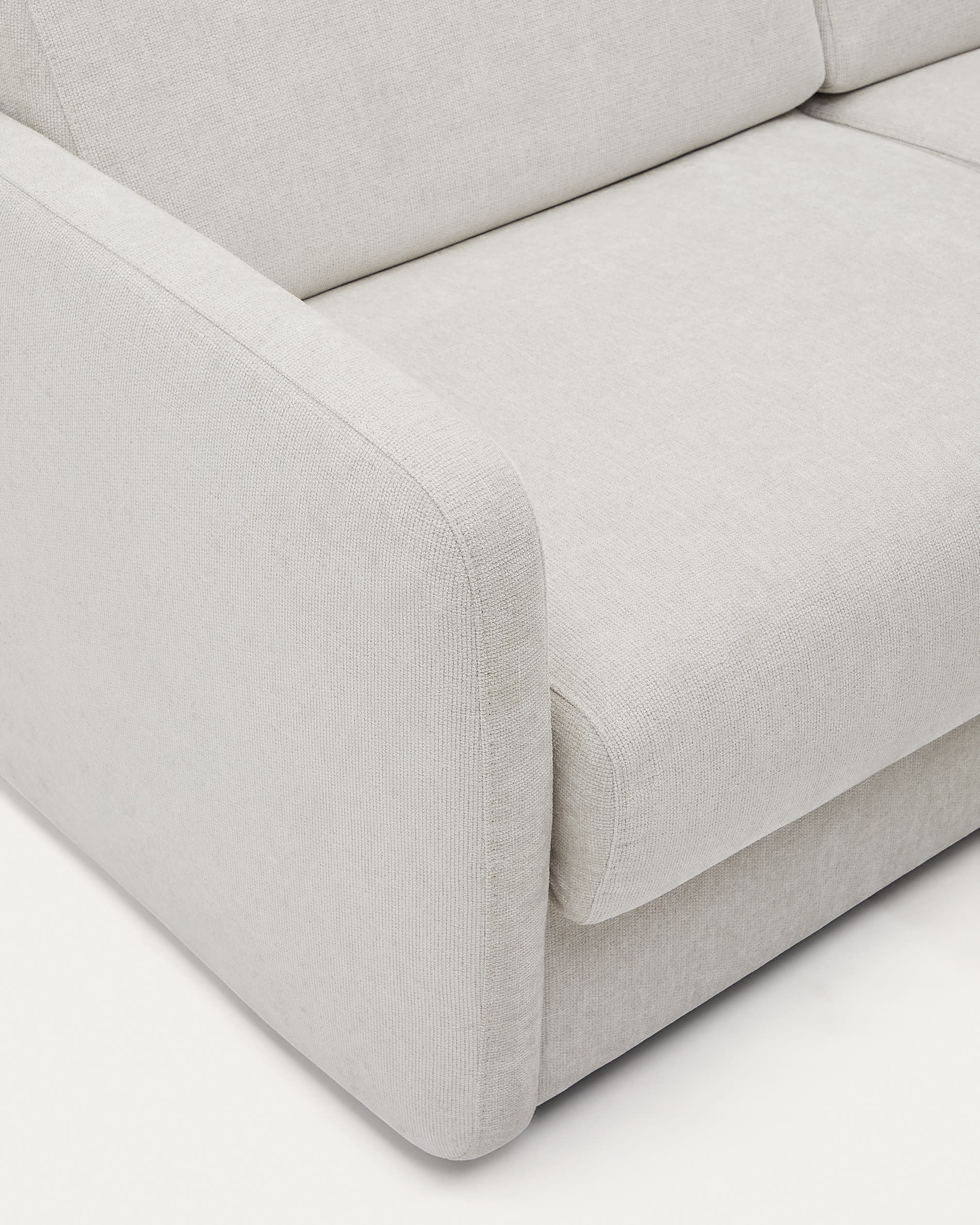 Nuala 3-seater sofa bed in pearl-coloured chenille 204cm