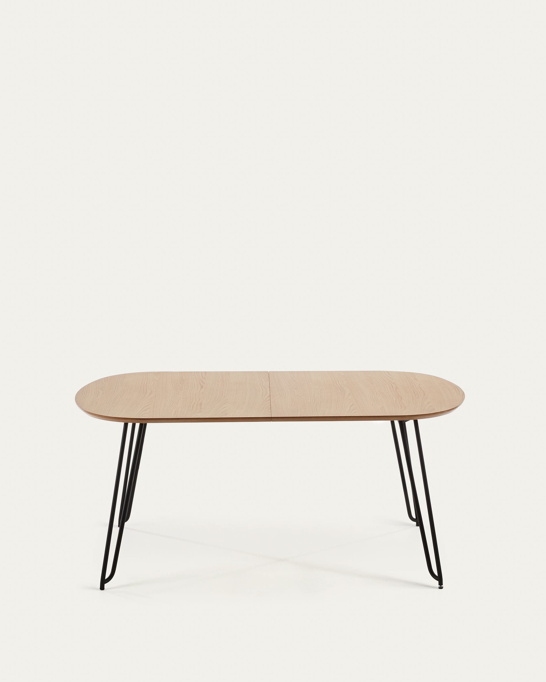 WELLHOME Tavolo A Ribalta Rotondo 100 Cm, Gambe In Metallo, Piano In Legno, Colore Nero, Per Pranzo E Cucina