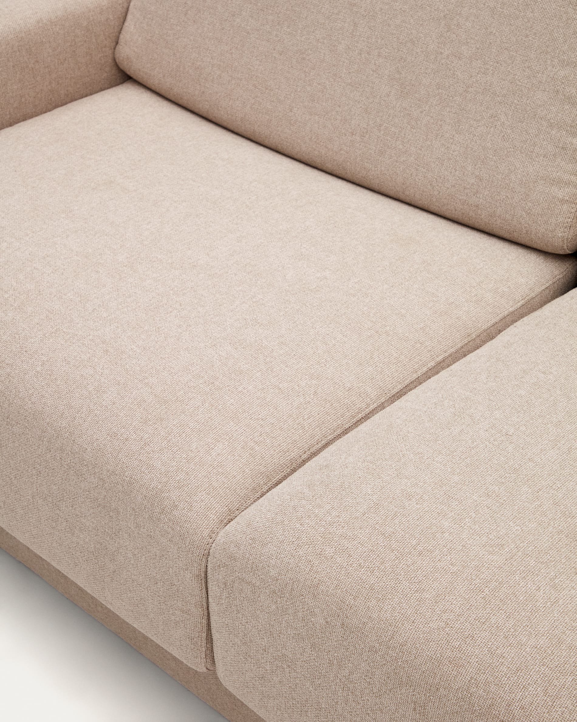 Anley beige 2-seater sofa bed with solid beech wood legs 204cm FSC Mix Credit