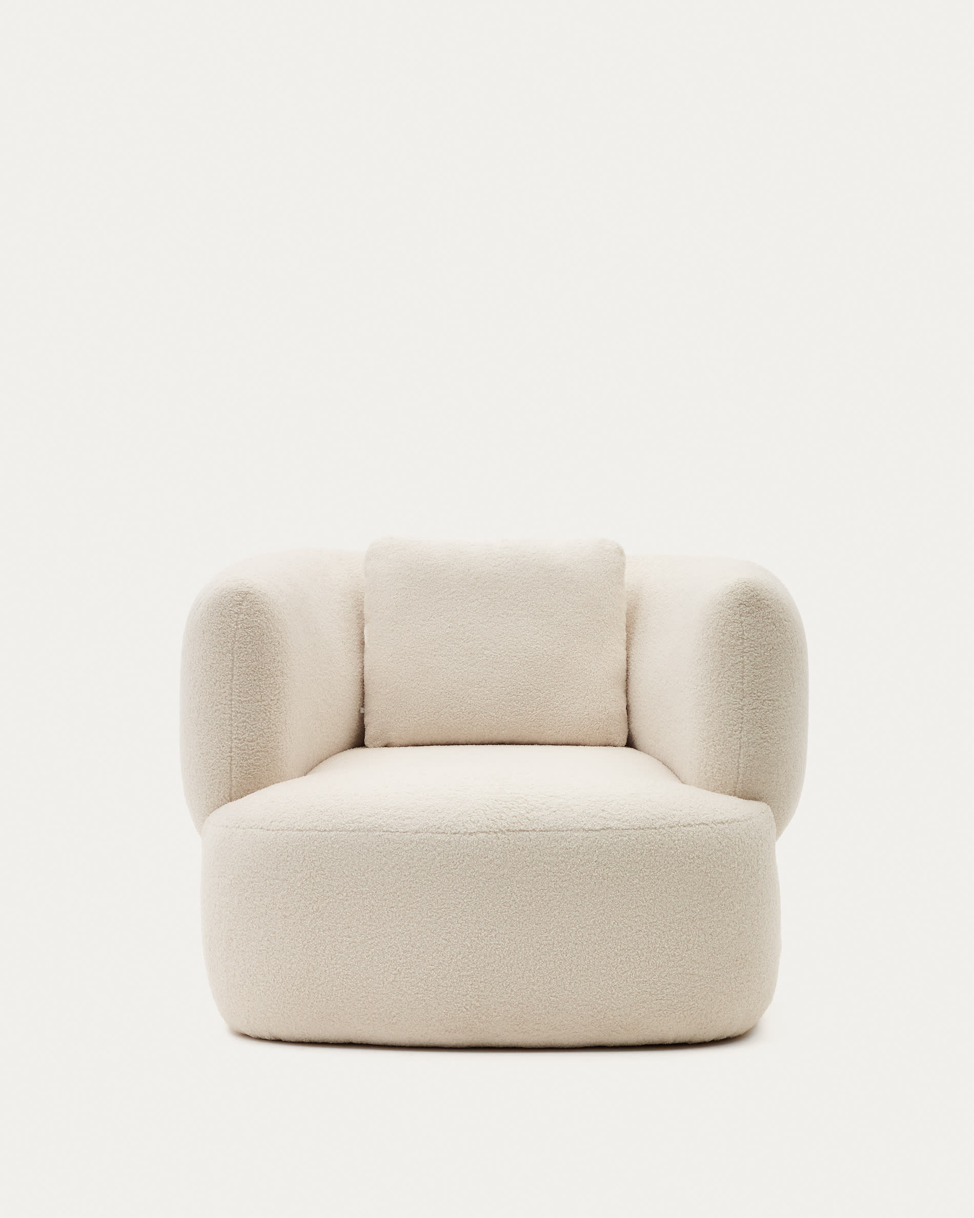 Martina ecru bouclé armchair with cushion FSC Mix Credit