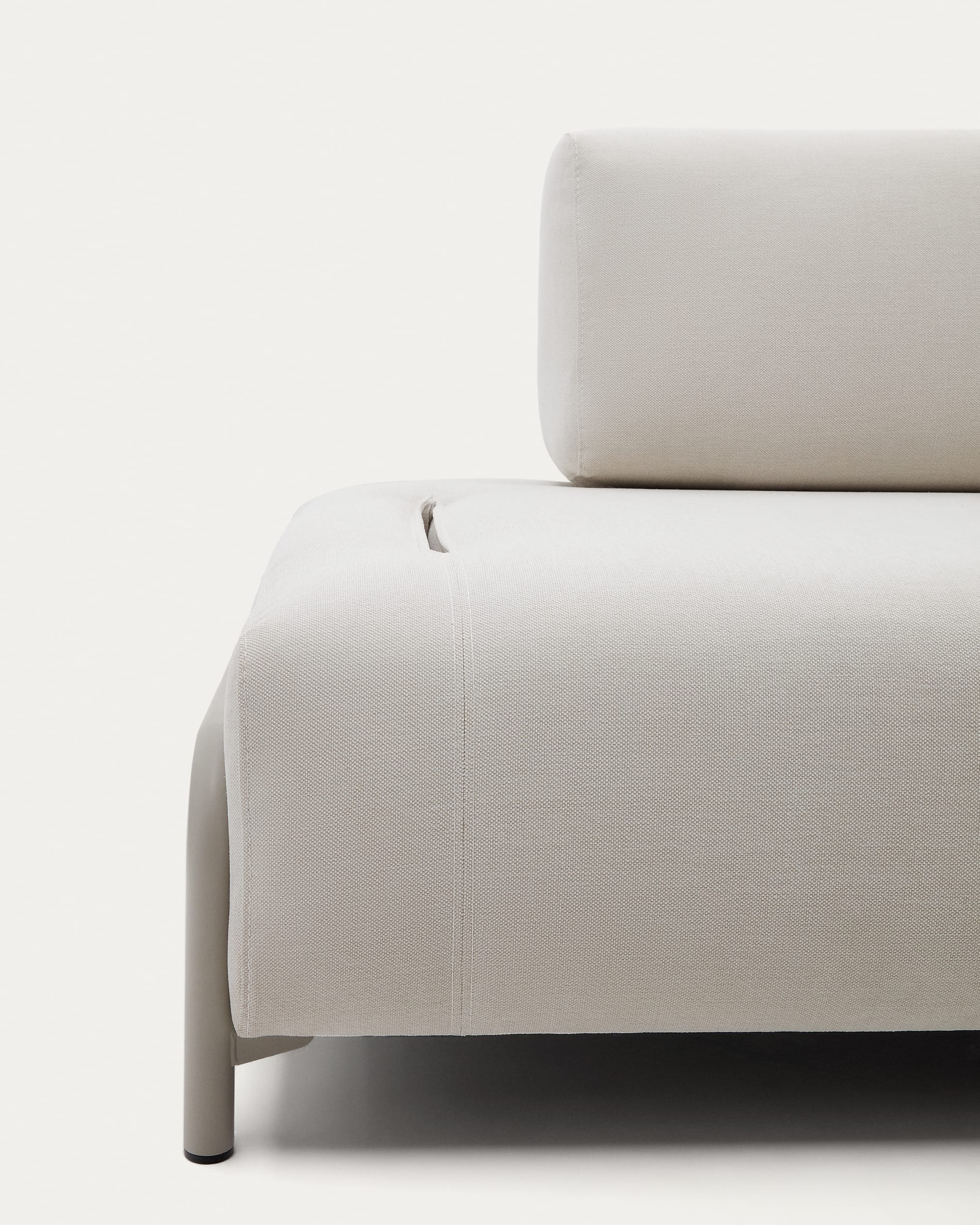 Compo module beige chenille 3-seater with beige metal structure 232 cm FSC Mix Credit