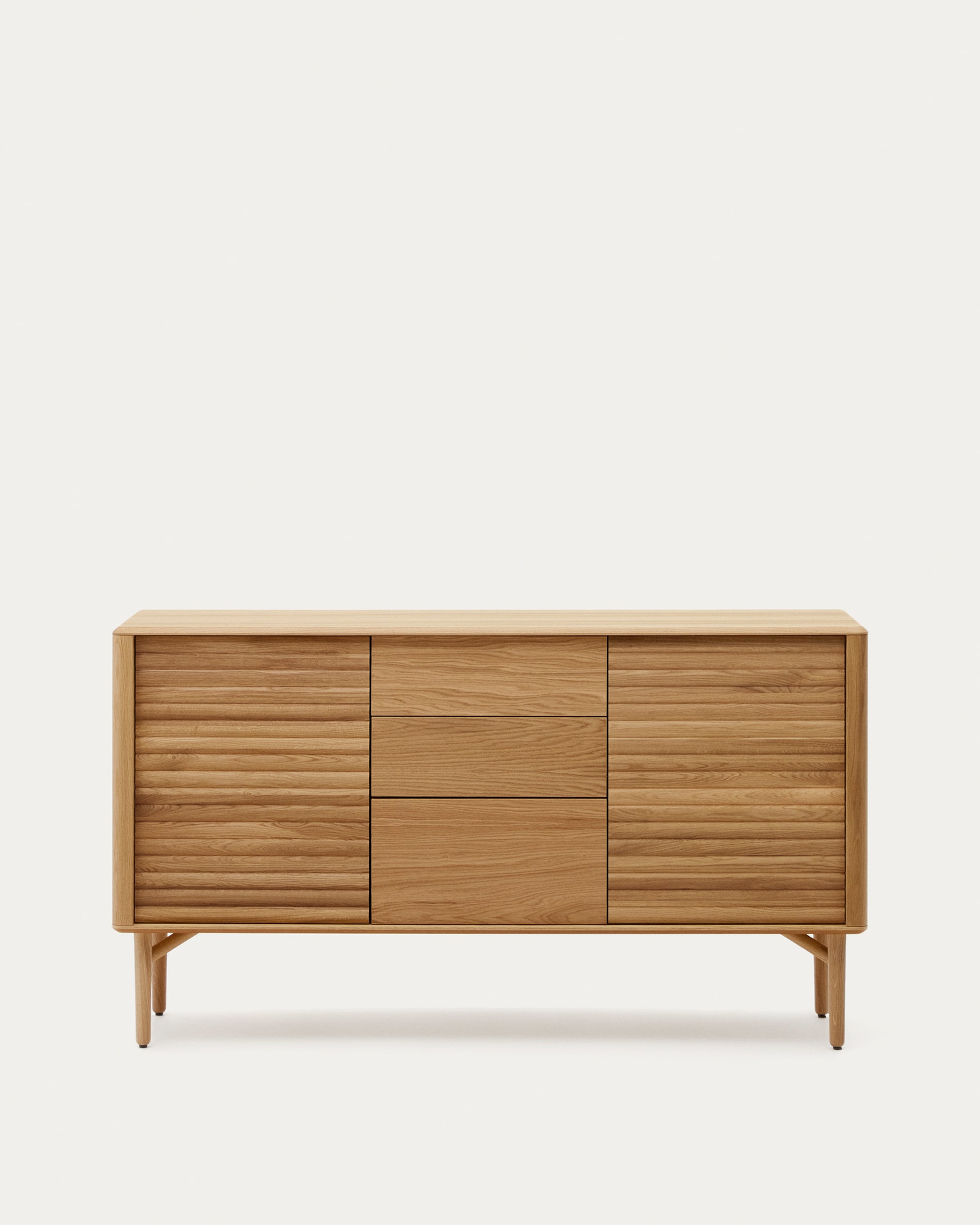 Lenon oak wood and veneer sideboard with 2 doors & 3 drawers 155 x