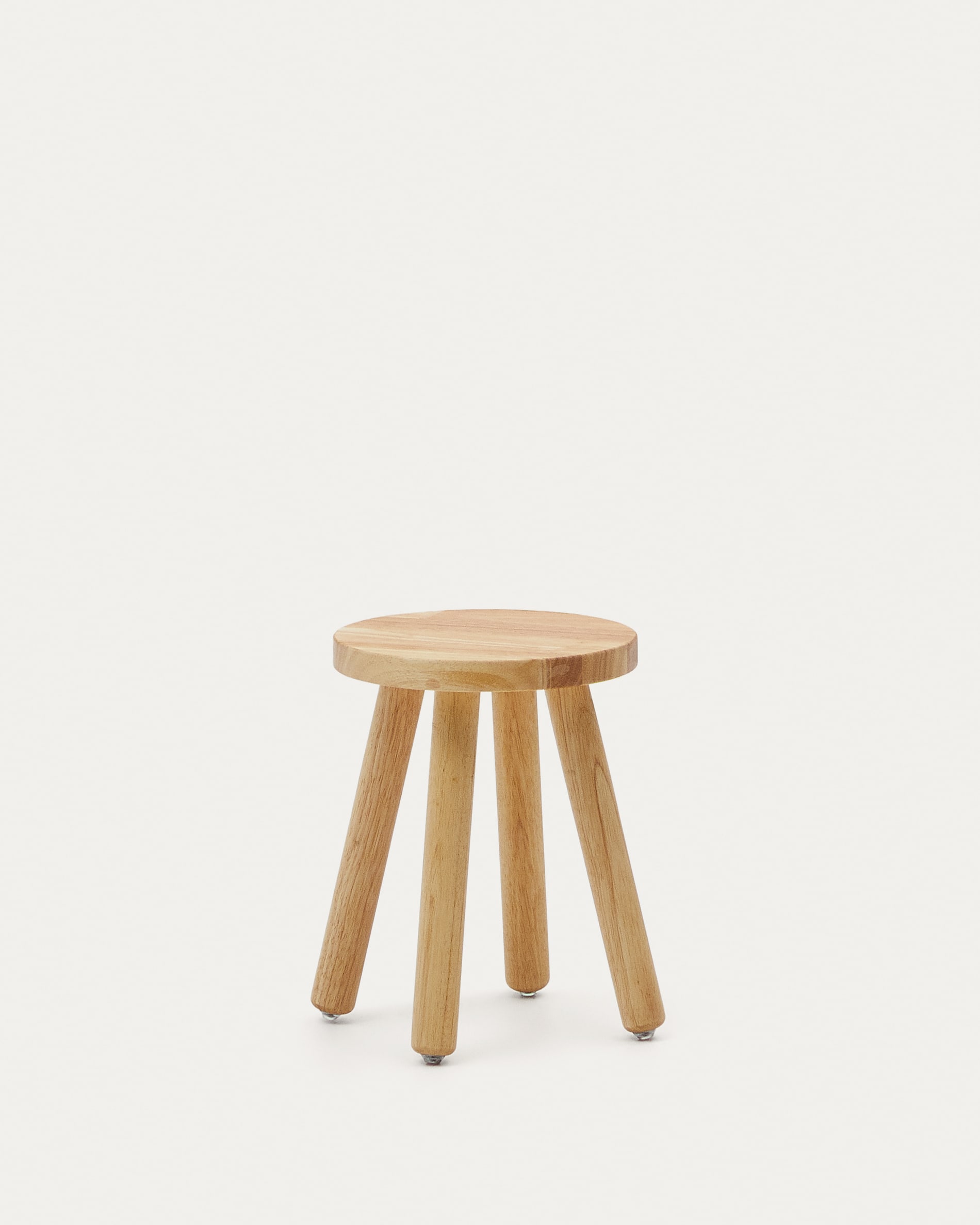 Dilcia kids stool in solid rubber wood 31 cm high | Kave Home Greece