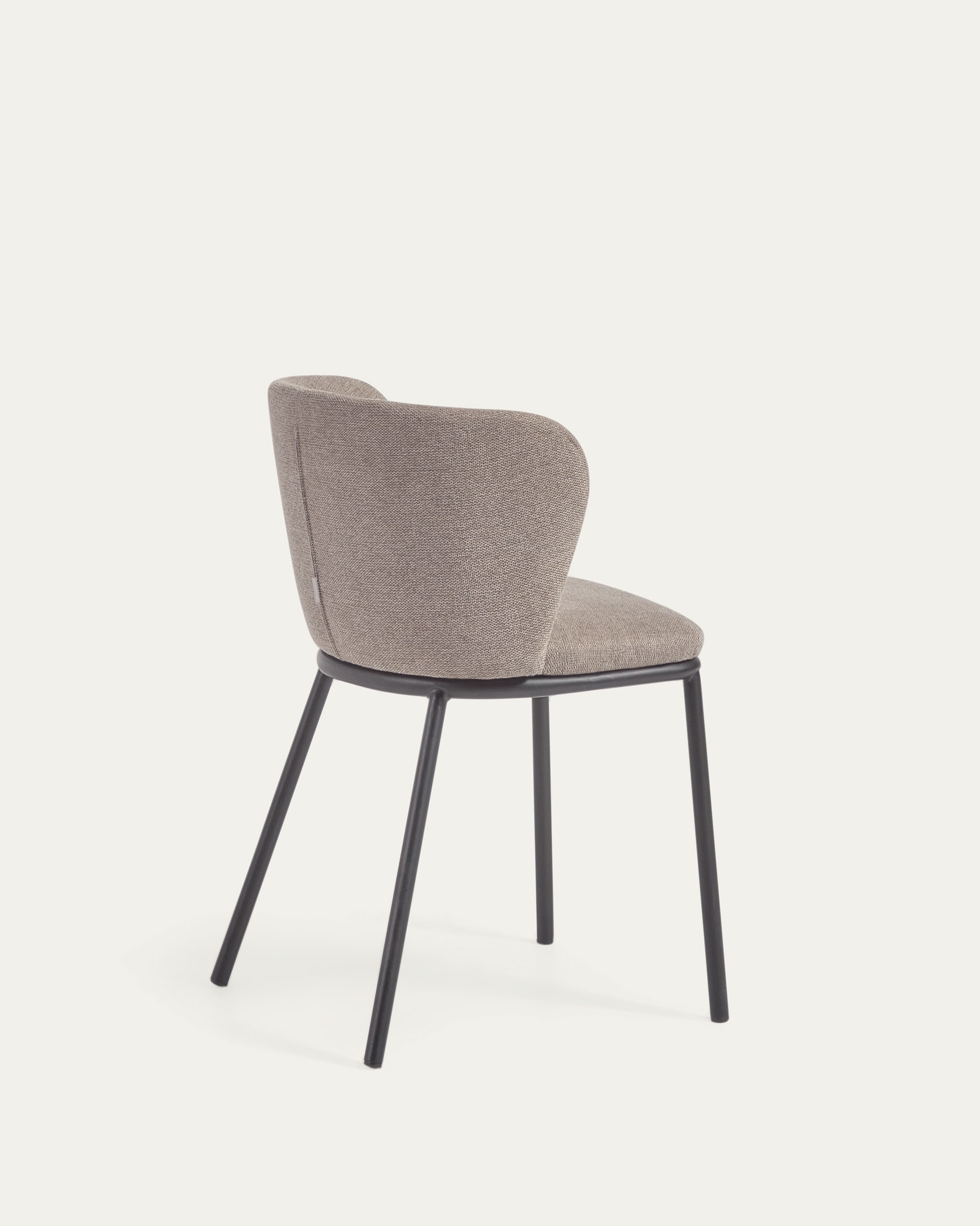 Ciselia chair in light brown chenille and steel legs with black finish FSC Mix Credit