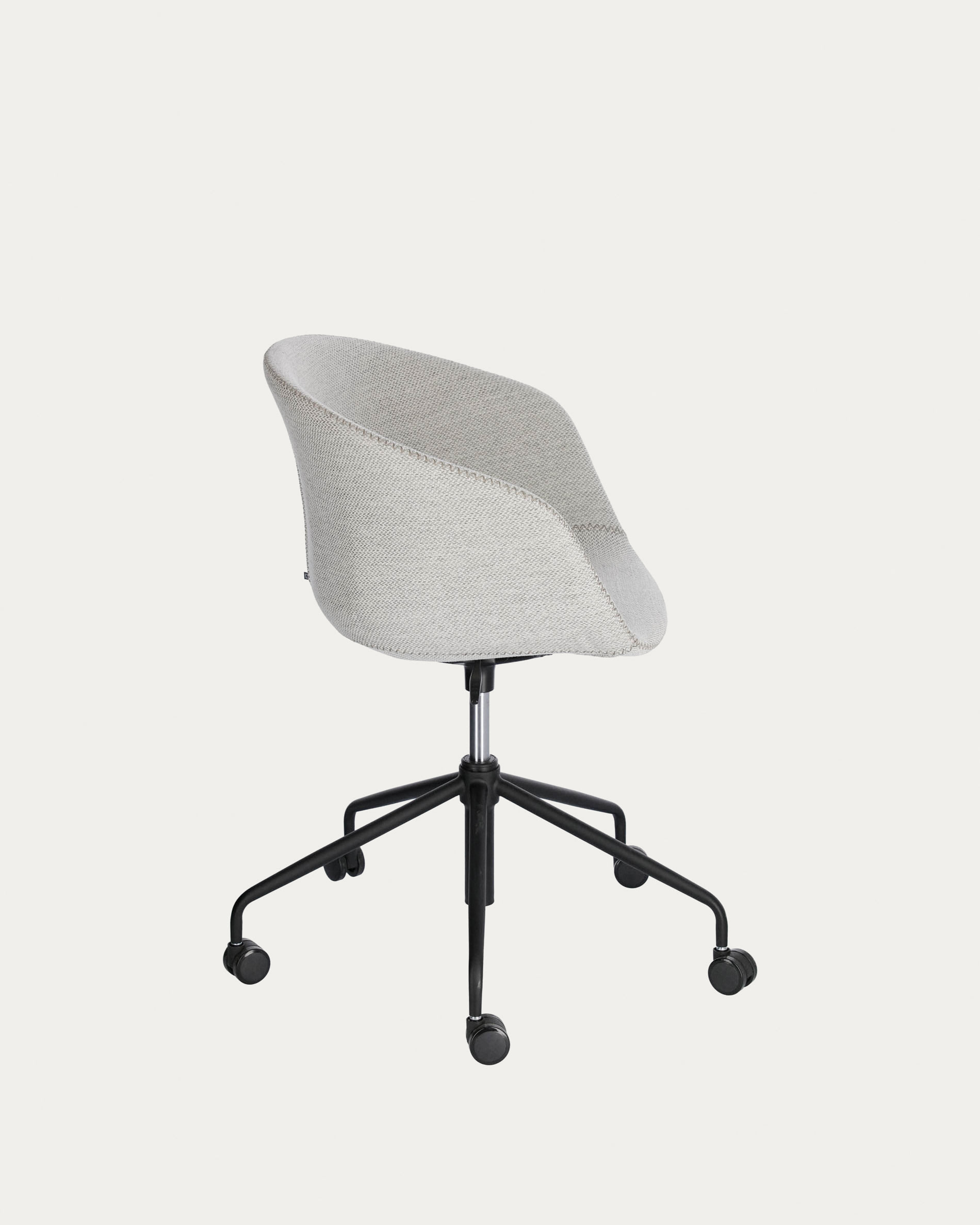 Yvette light grey office chair with steel legs in a black