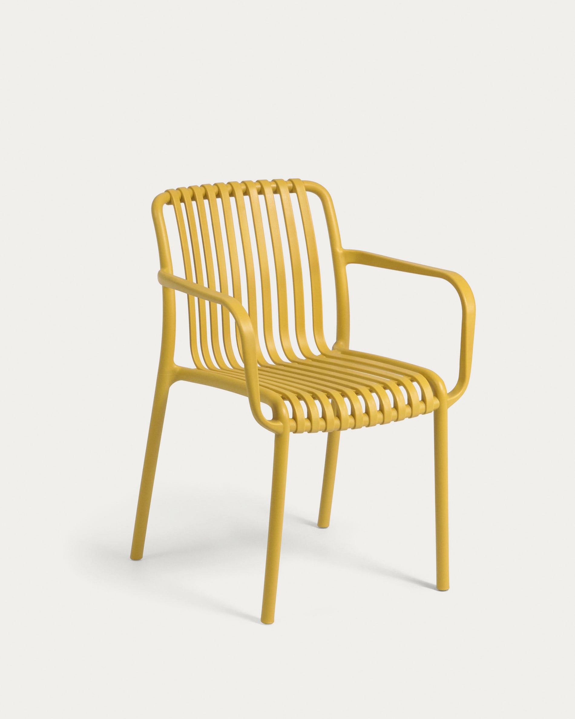 Isabellini stackable outdoor chair in yellow Kave Home Hungary