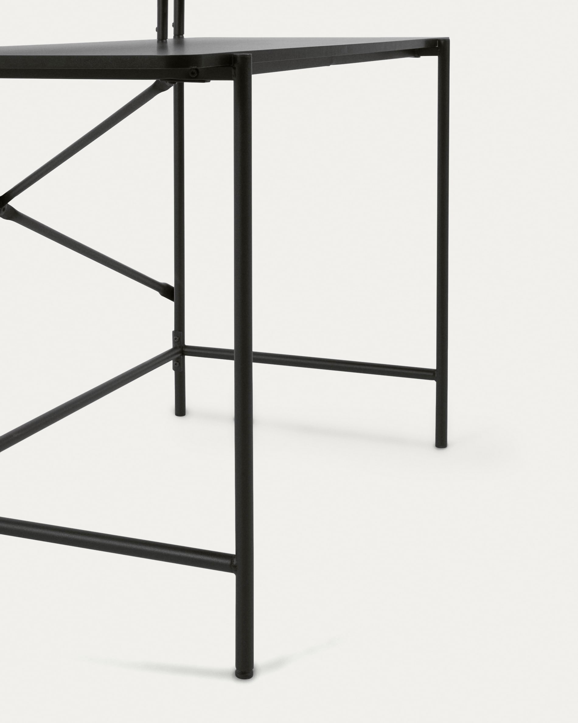 Galatia black melamine table with metal legs in black finish 120 x 60 cm