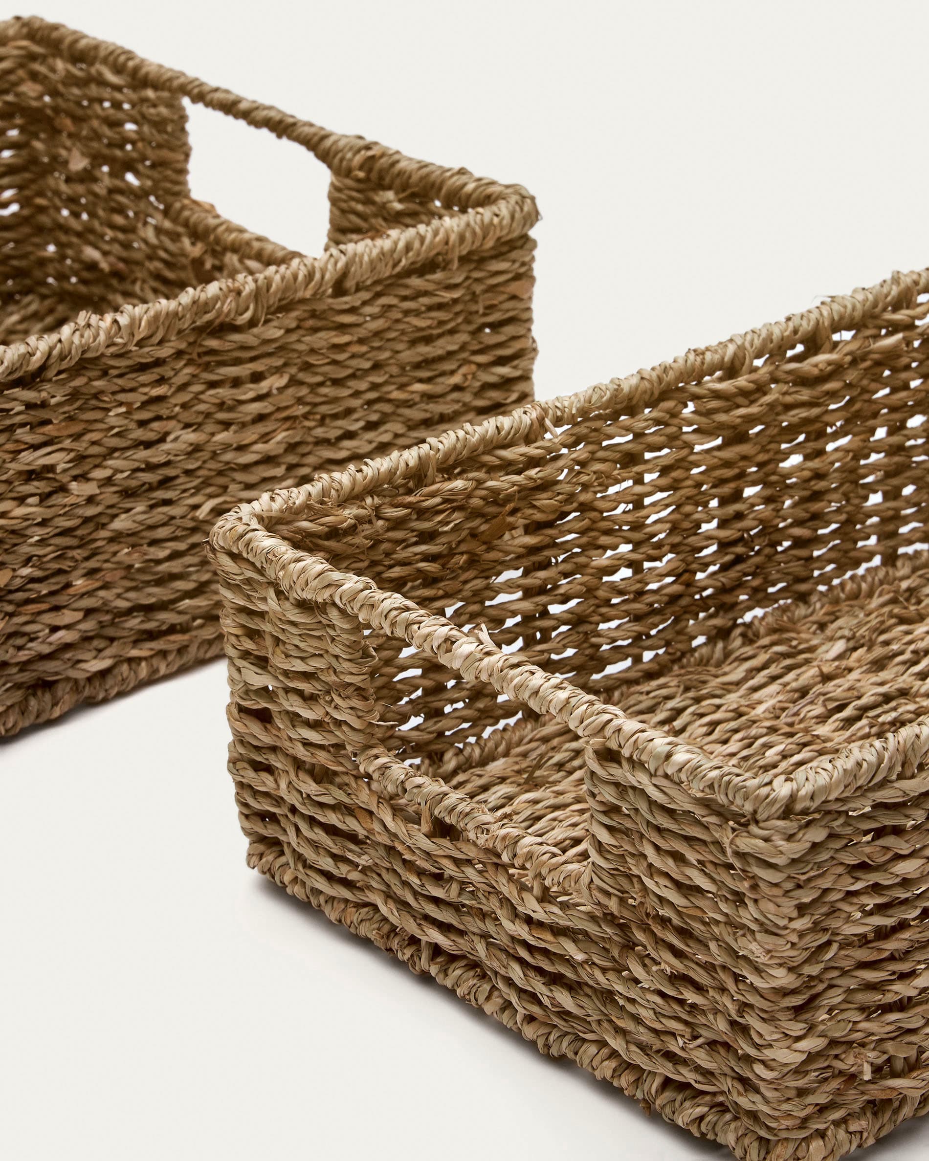 Tossa set of 2 natural fiber boxes, 28 x 20 cm / 32 x 27 cm