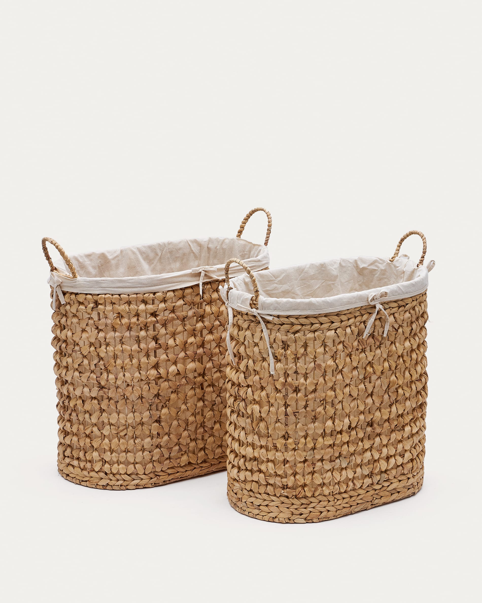 Well Home Set Di 2 Cesti In Legno Con Gambe – Colore Naturale, Dimensioni 21x21x19,5 Cm E 27x27x22 Cm