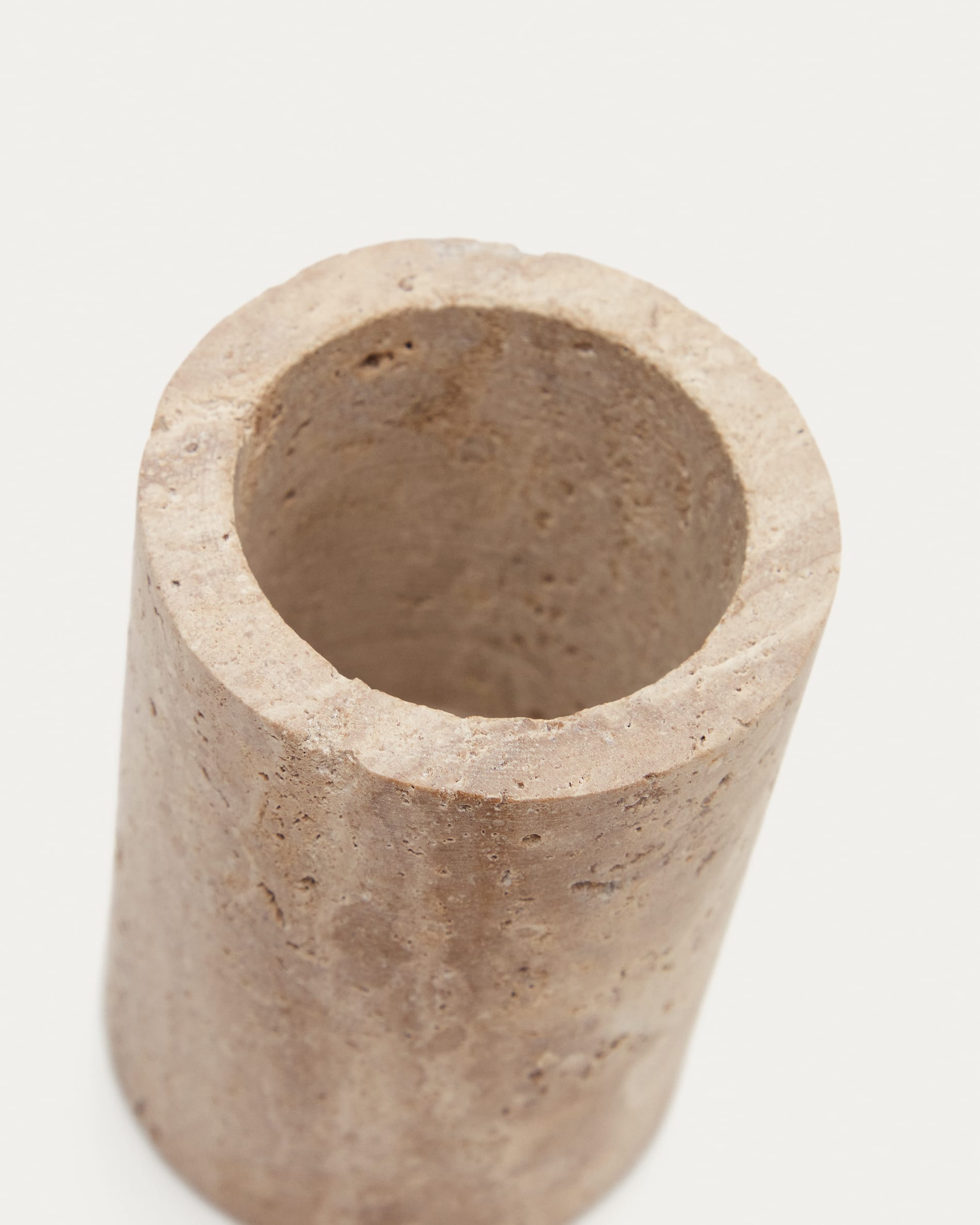Macre beige travertine toothbrush holder