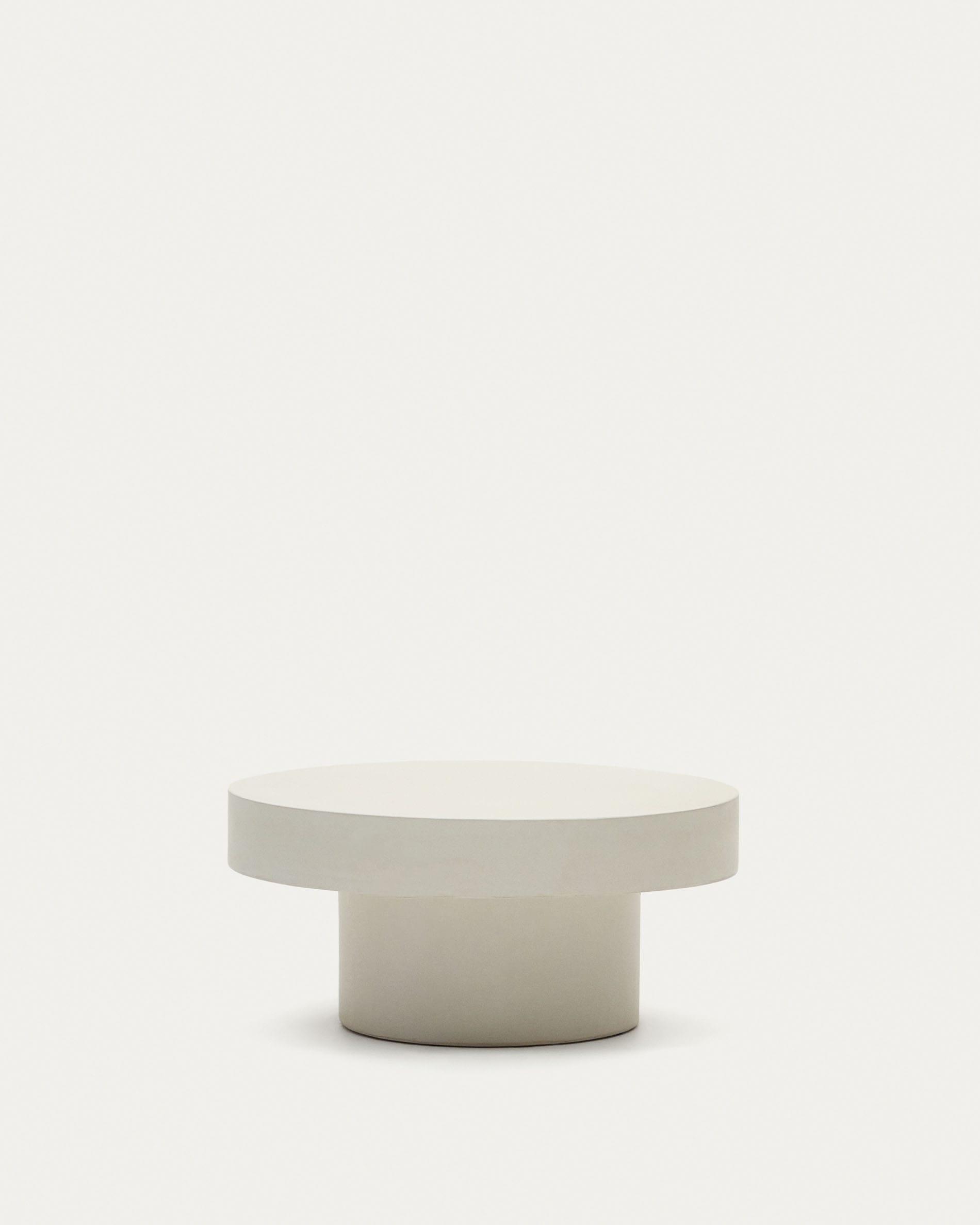 Aiguablava round coffee table in white cement, Ø 66 cm