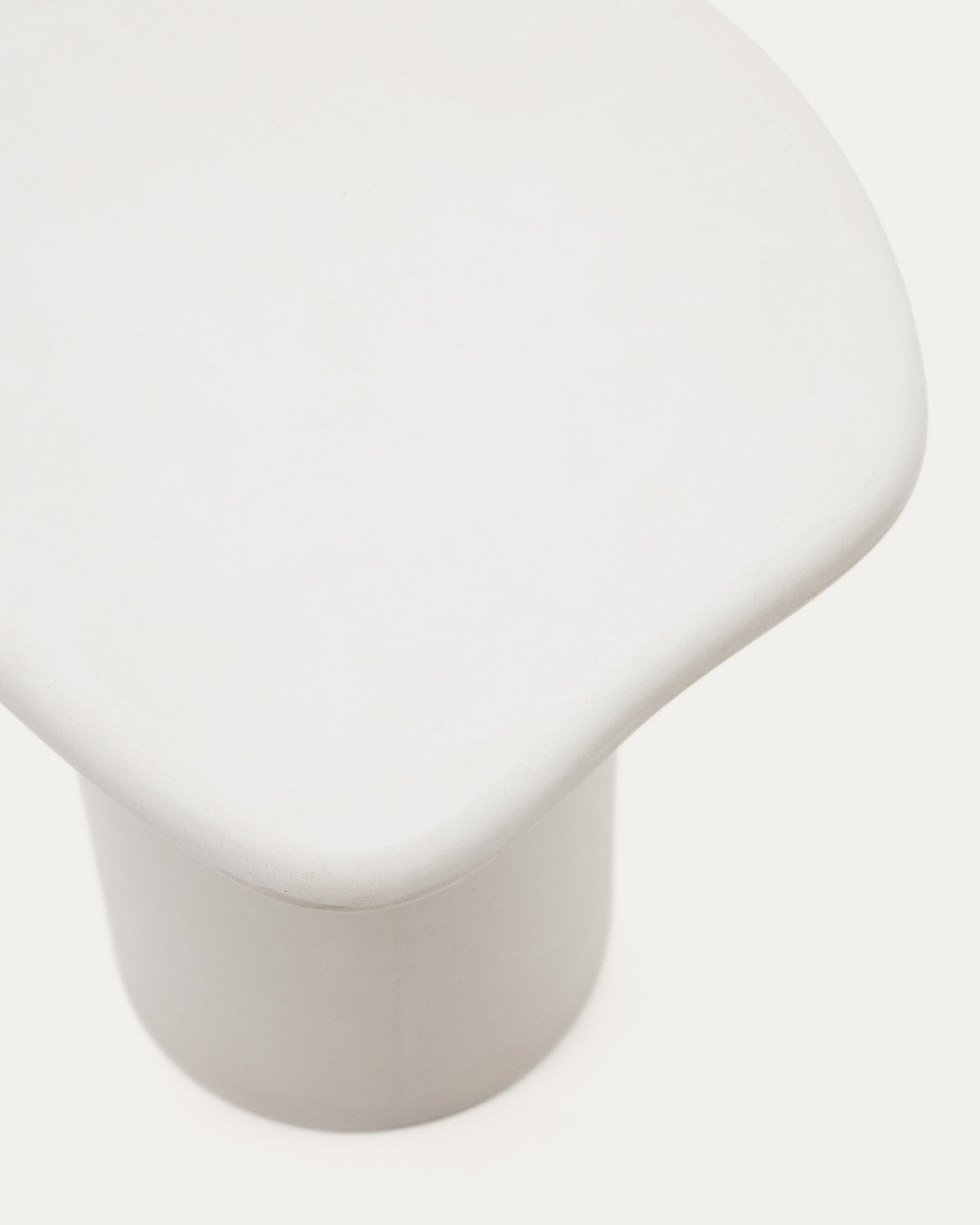 Macarella white cement side table, 48 x 47 cm