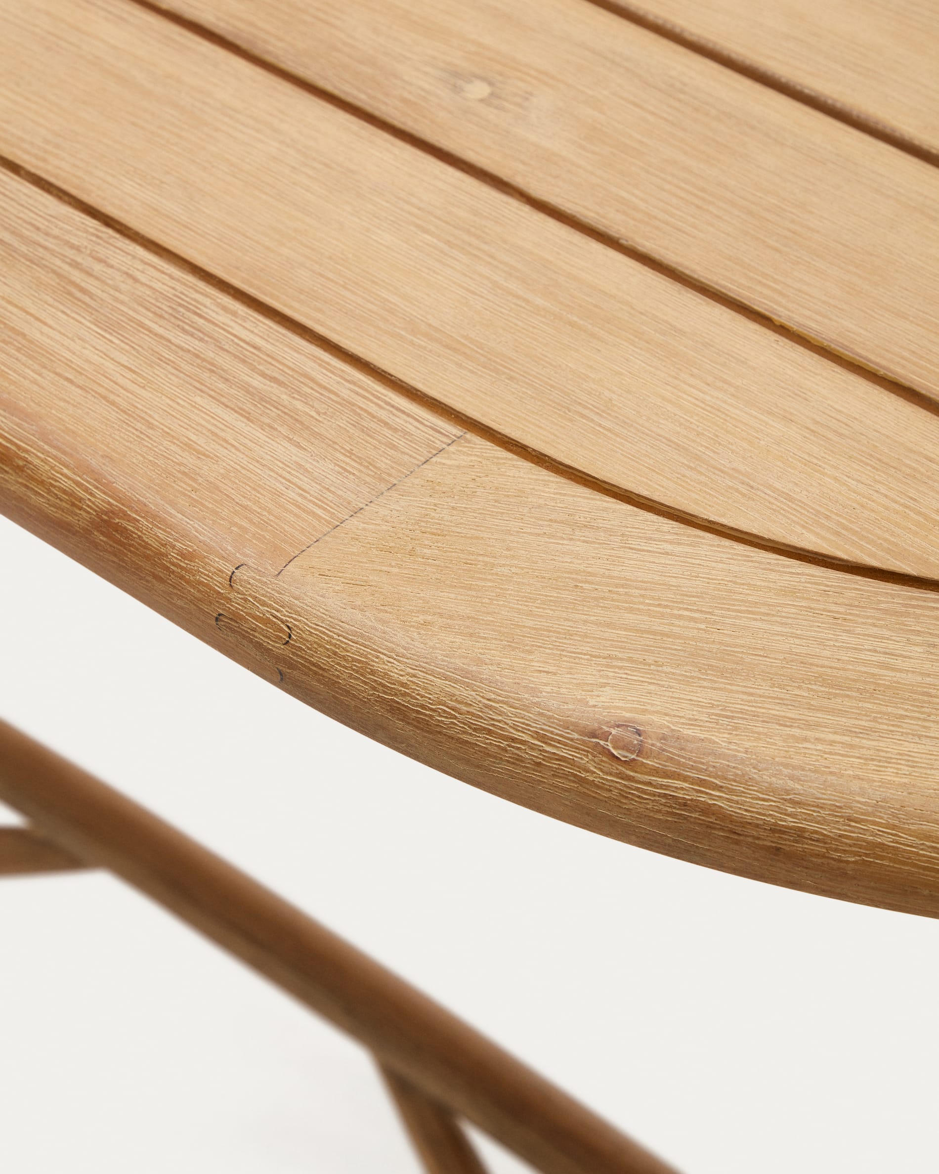 Dandara folding table in solid acacia wood natural finish, Ø 120 x 60 cm FSC 100%