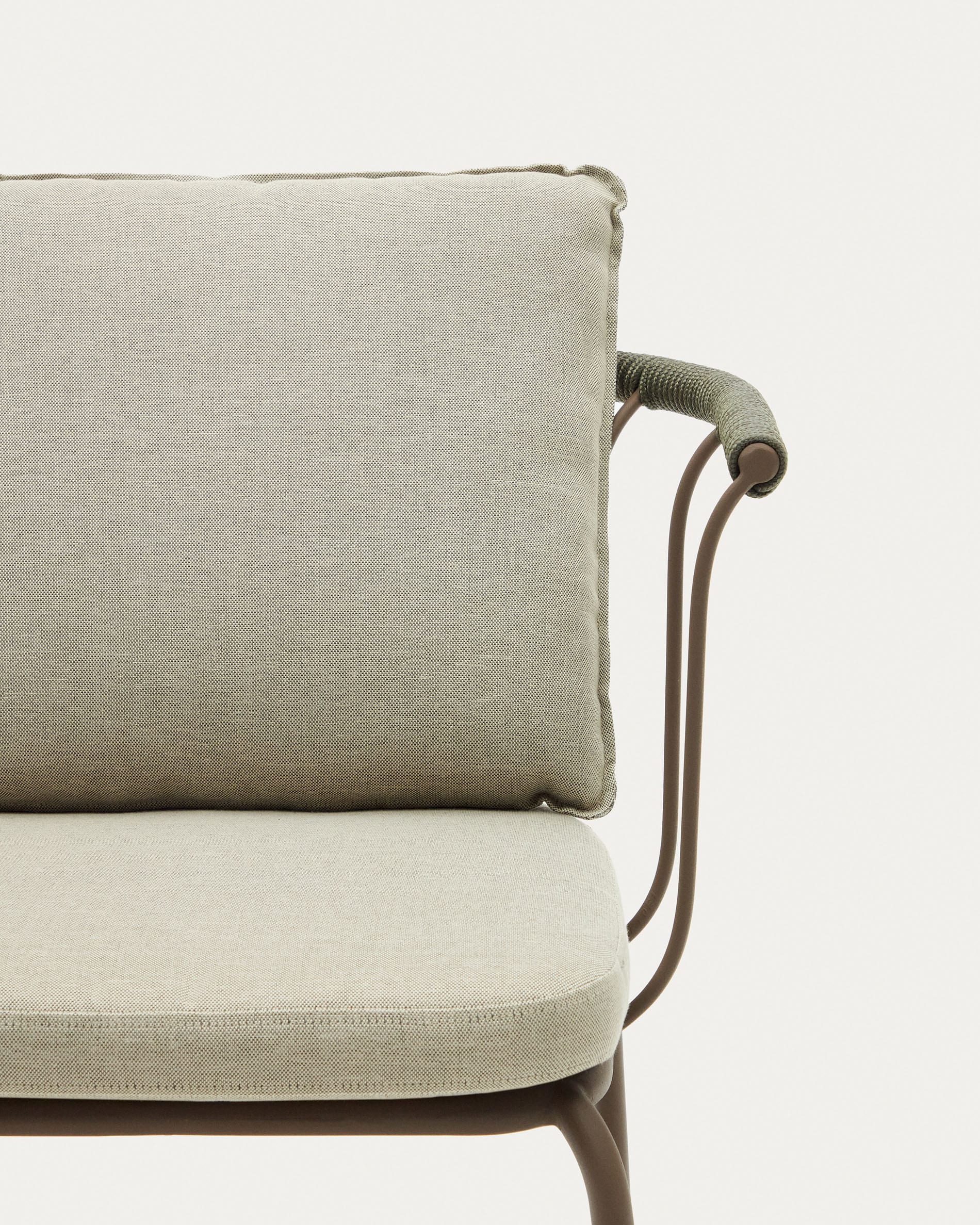Salguer stackable chair in cord and steel with brown painted finish