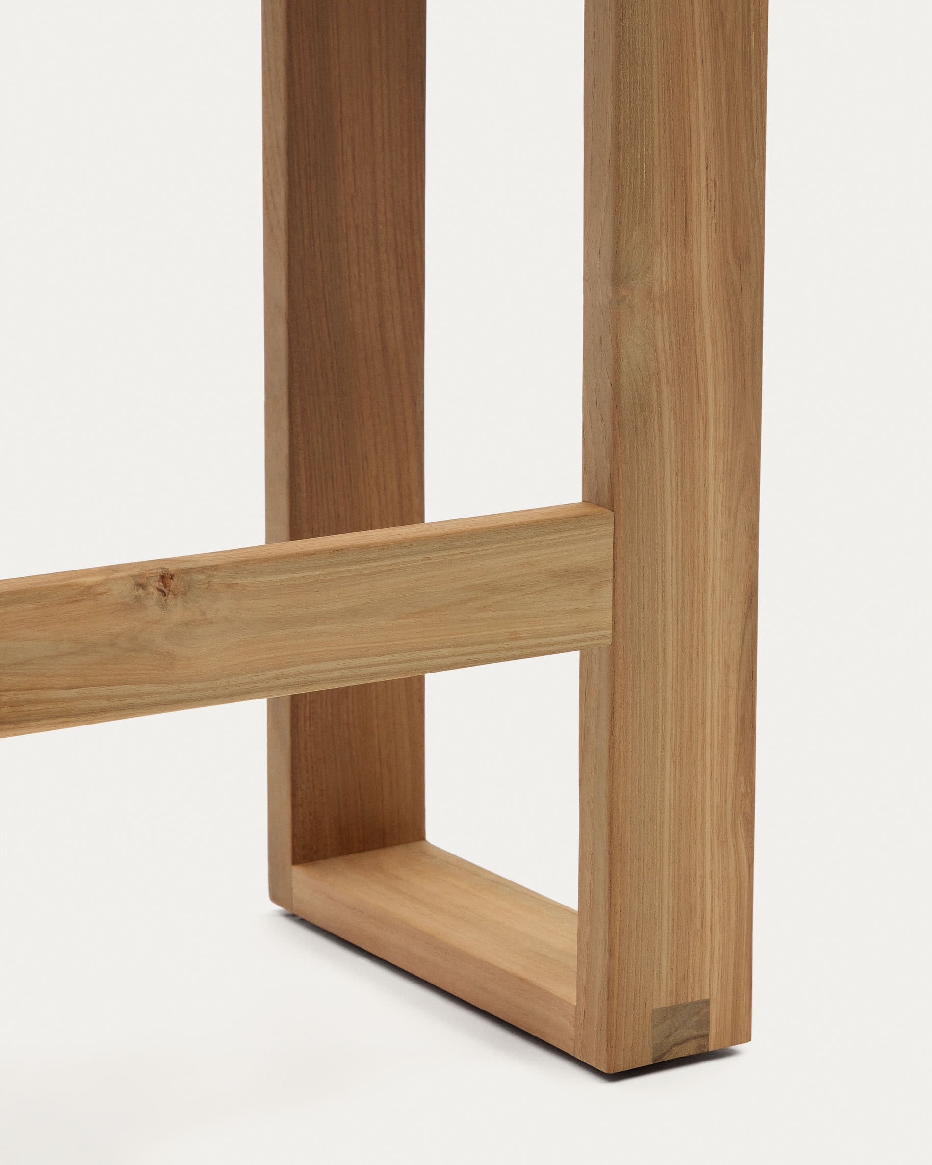 Canadell 100% outdoor tall bench in solid teak wood, 130 cm