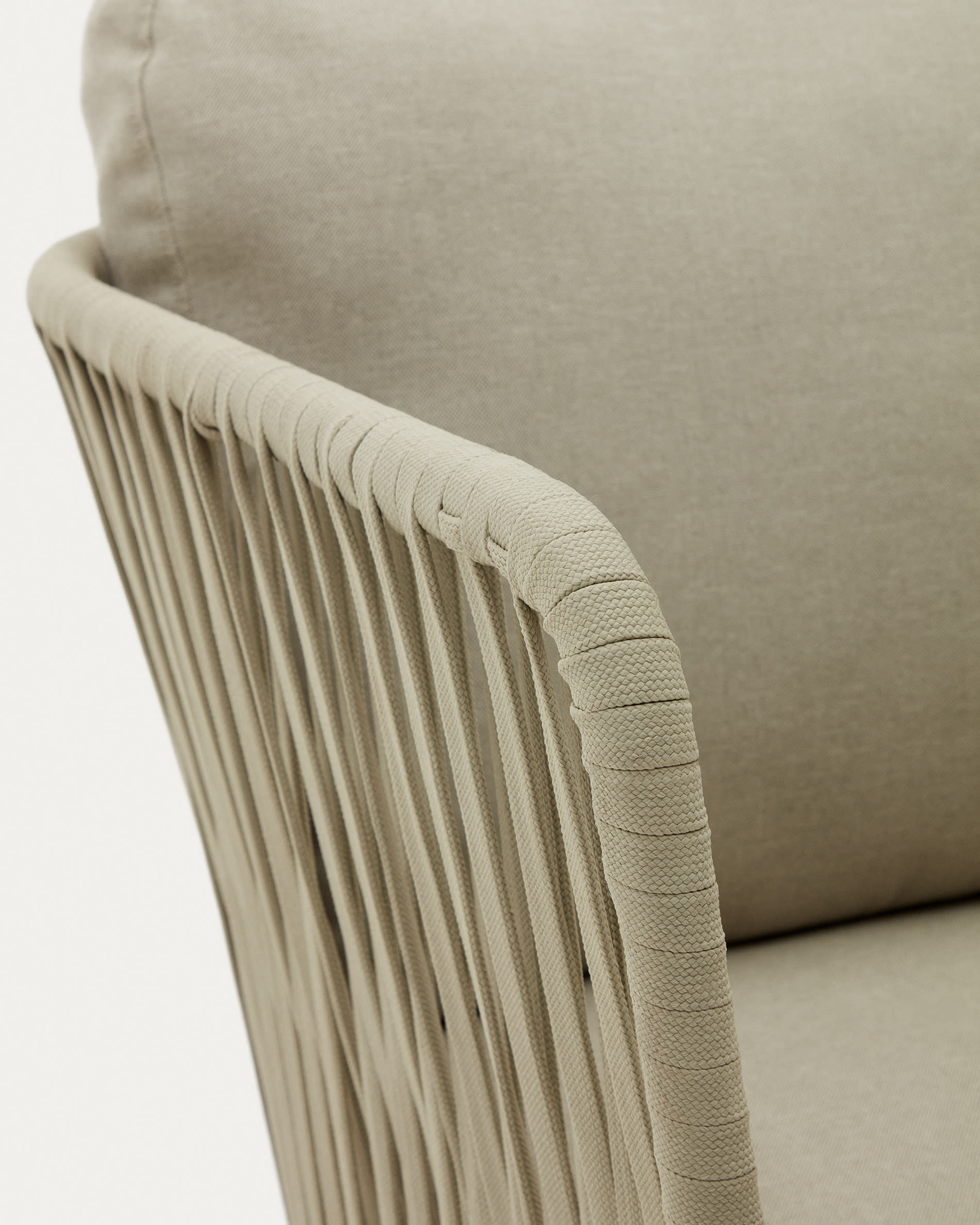 Saconca outdoor armchair made of cord and green galvanised steel