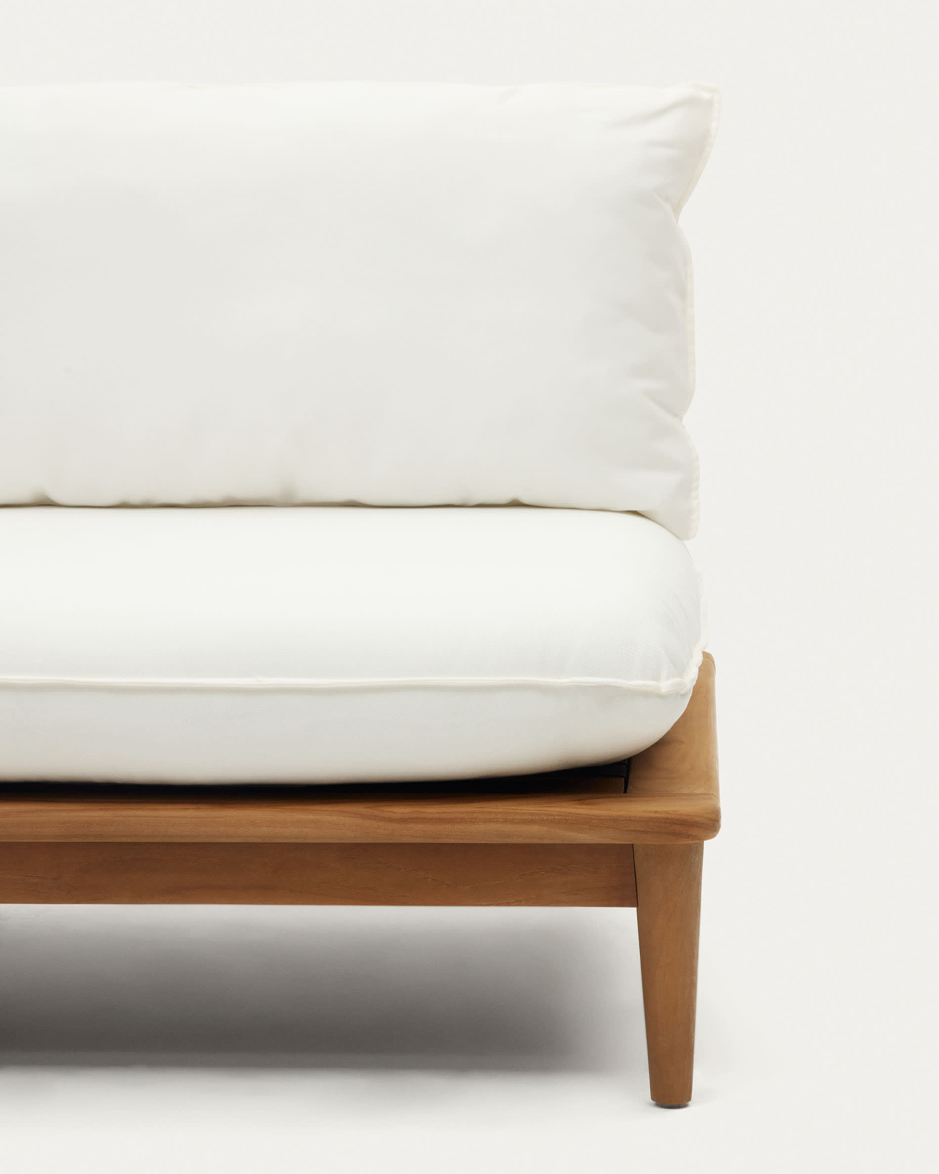 Portitxol set of 1 corner armchair, 2 modular armchairs and coffee table in solid teak