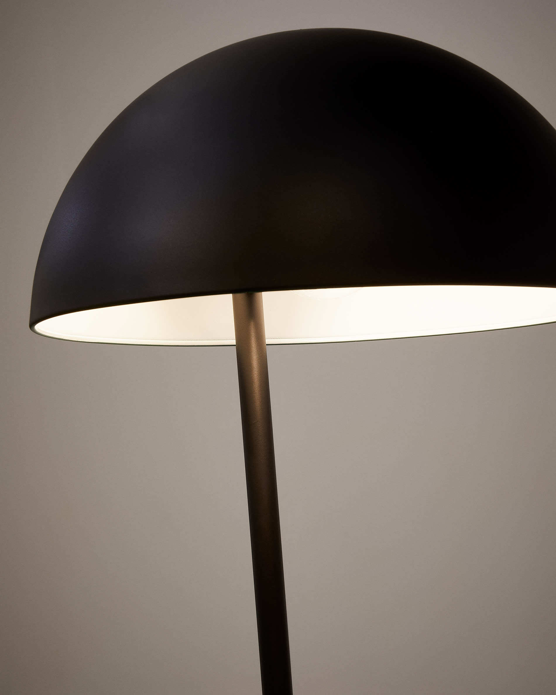 Catlar ash wood and metal floor lamp in a black painted finish