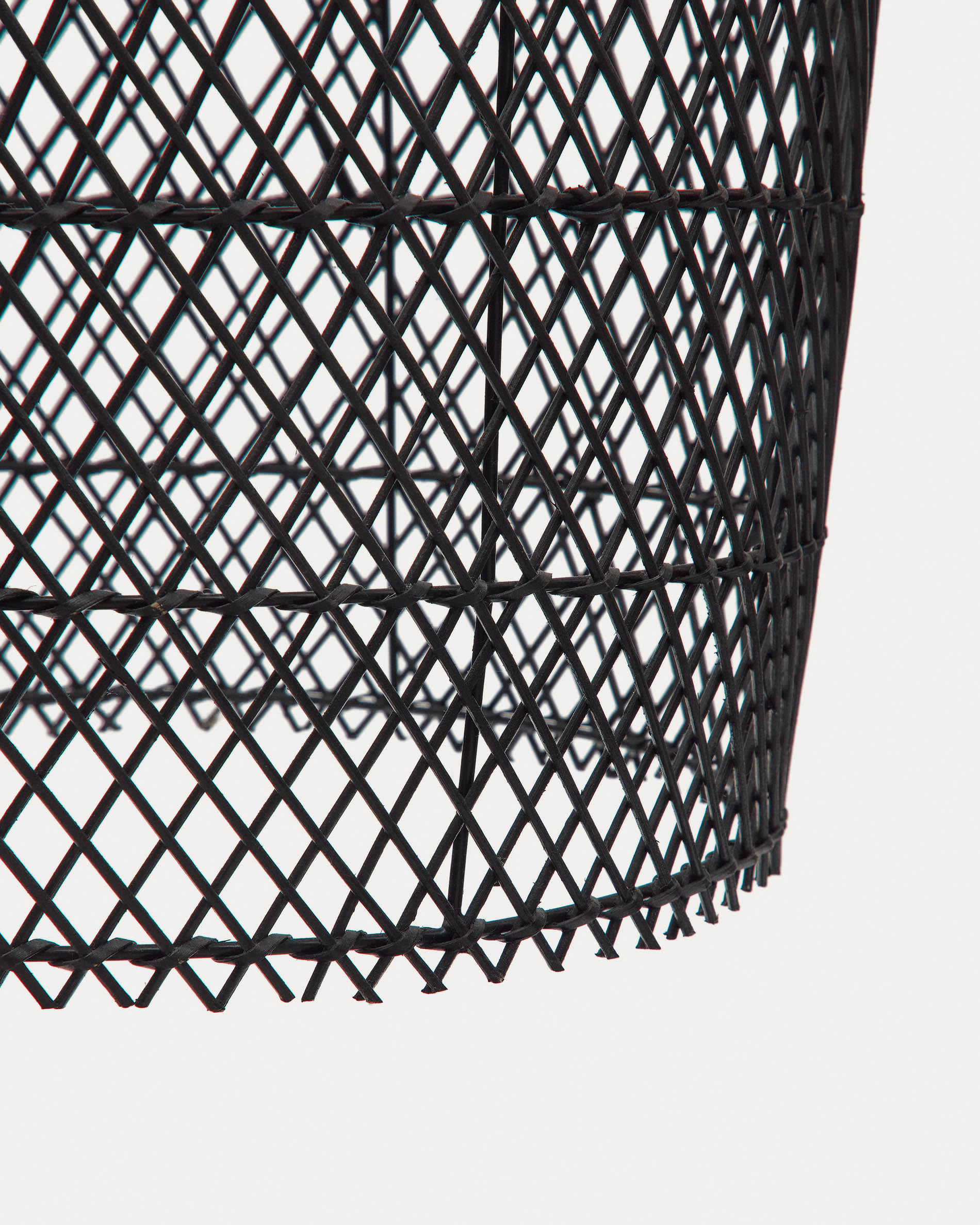 Domitila rattan ceiling lamp shade with black painted finish, Ø 44 cm