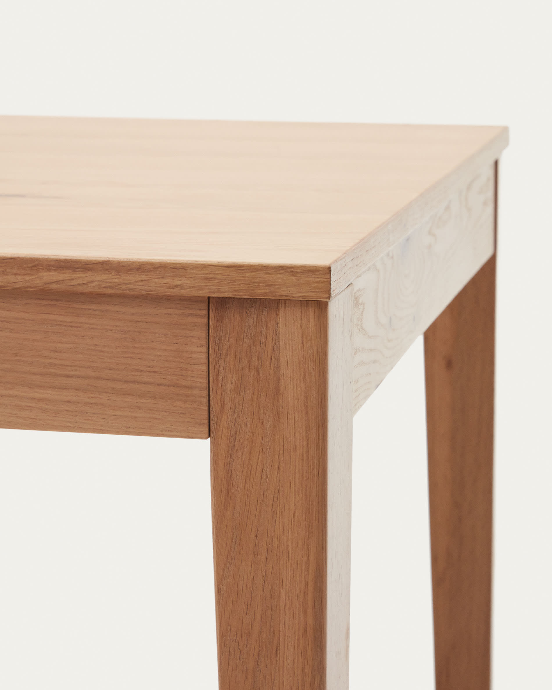Yain extendable table with oak veneer and solid oak, 120 (180) x 80 cm