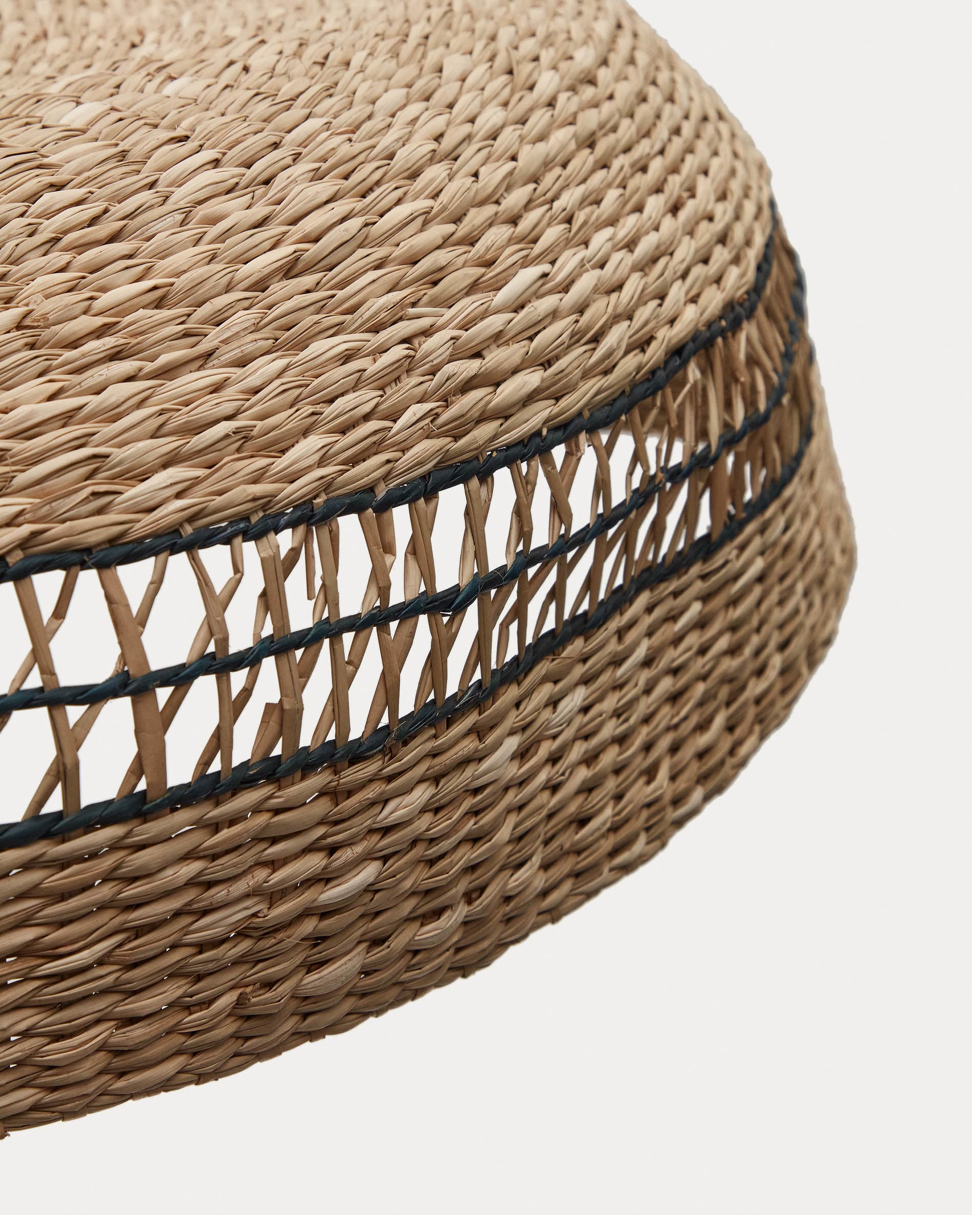 Rupia natural fiber ceiling lamp shade with a natural and black finish, Ø 55 cm