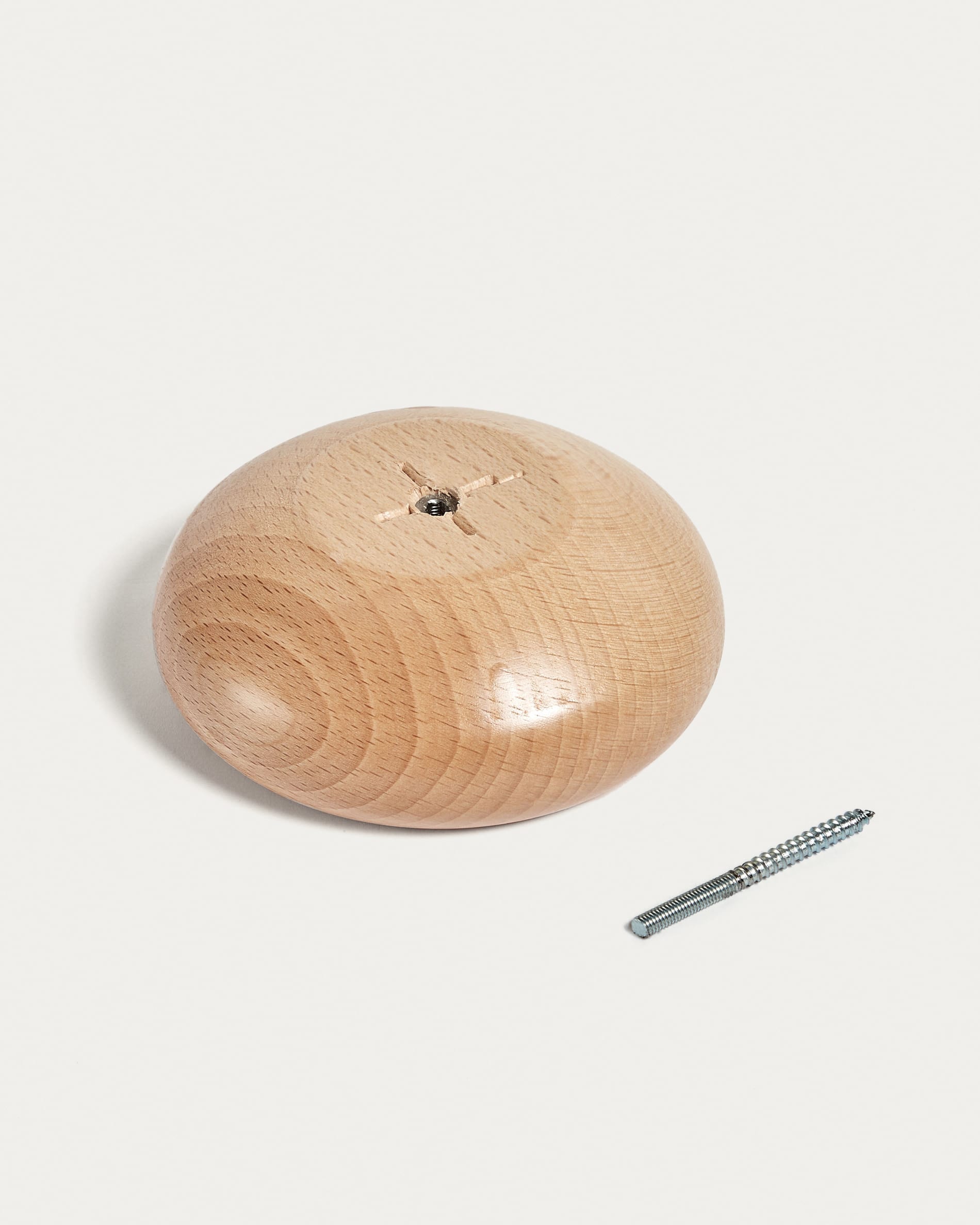 Nadue set of 3 solid beech wood wall hooks with a natural finish