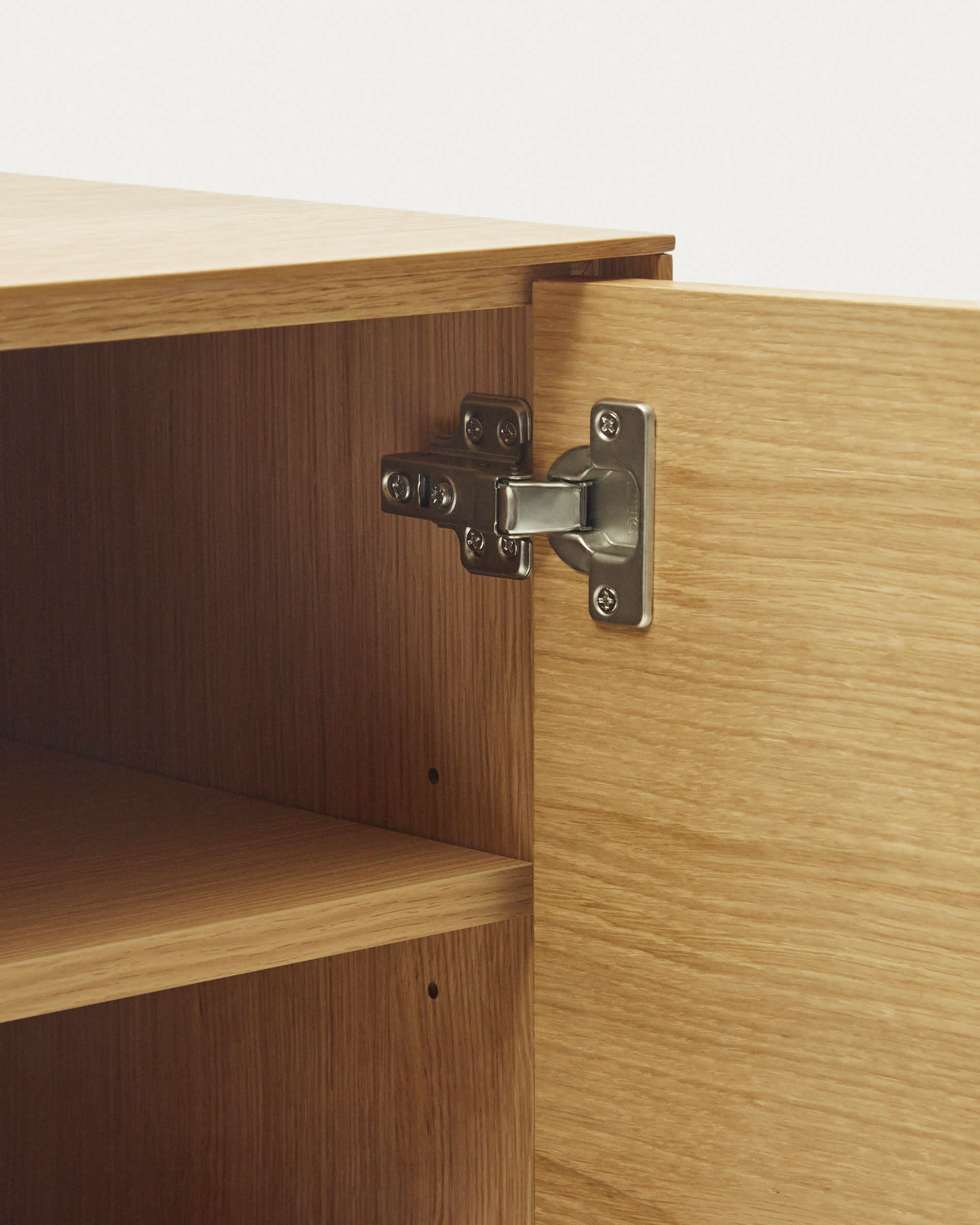 Vedrana 2 door sideboard in oak veneer with steel legs, 98 x 80 cm