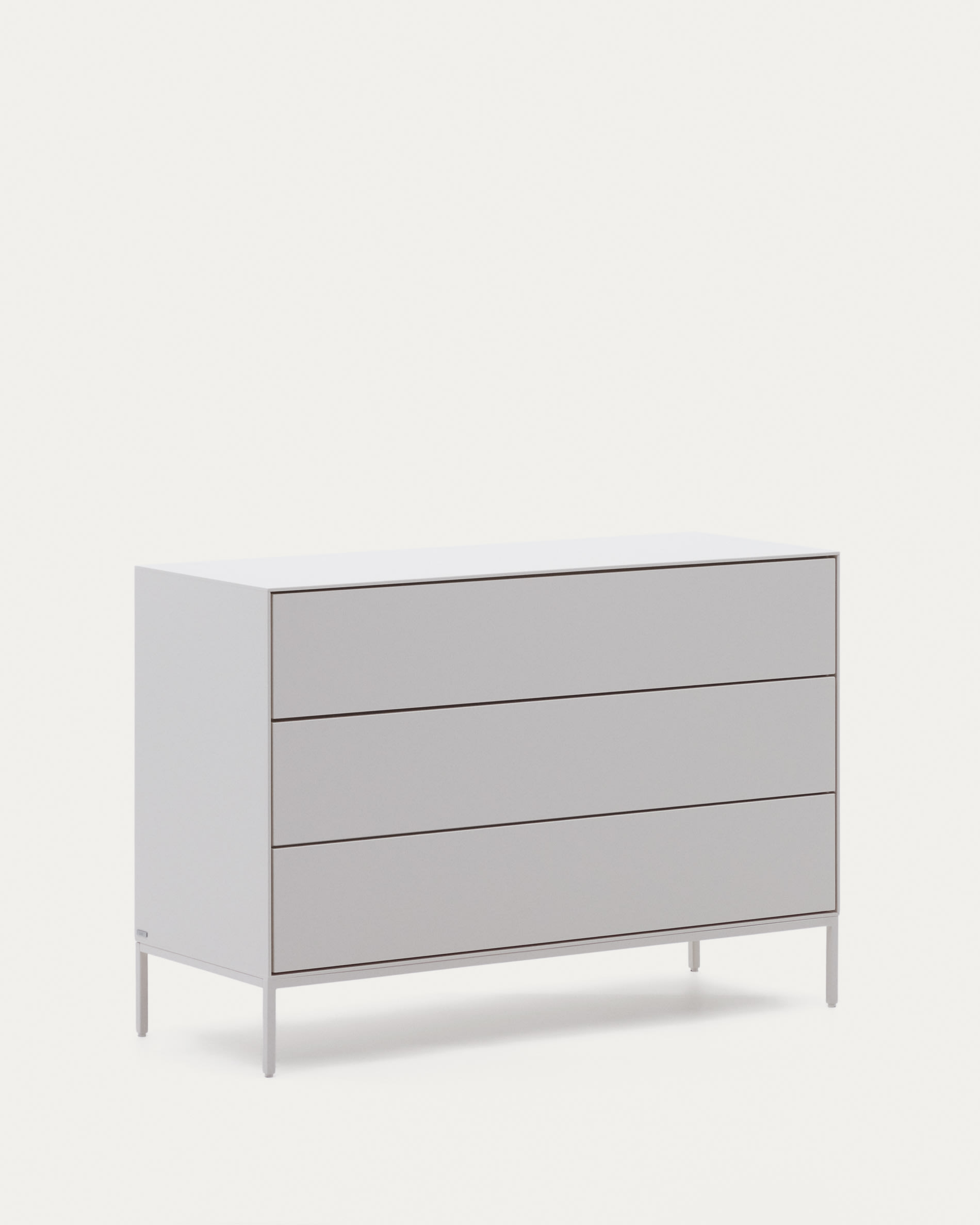 Vedrana 3-drawer chest of drawers white lacquered MDF 110 x 75 cm