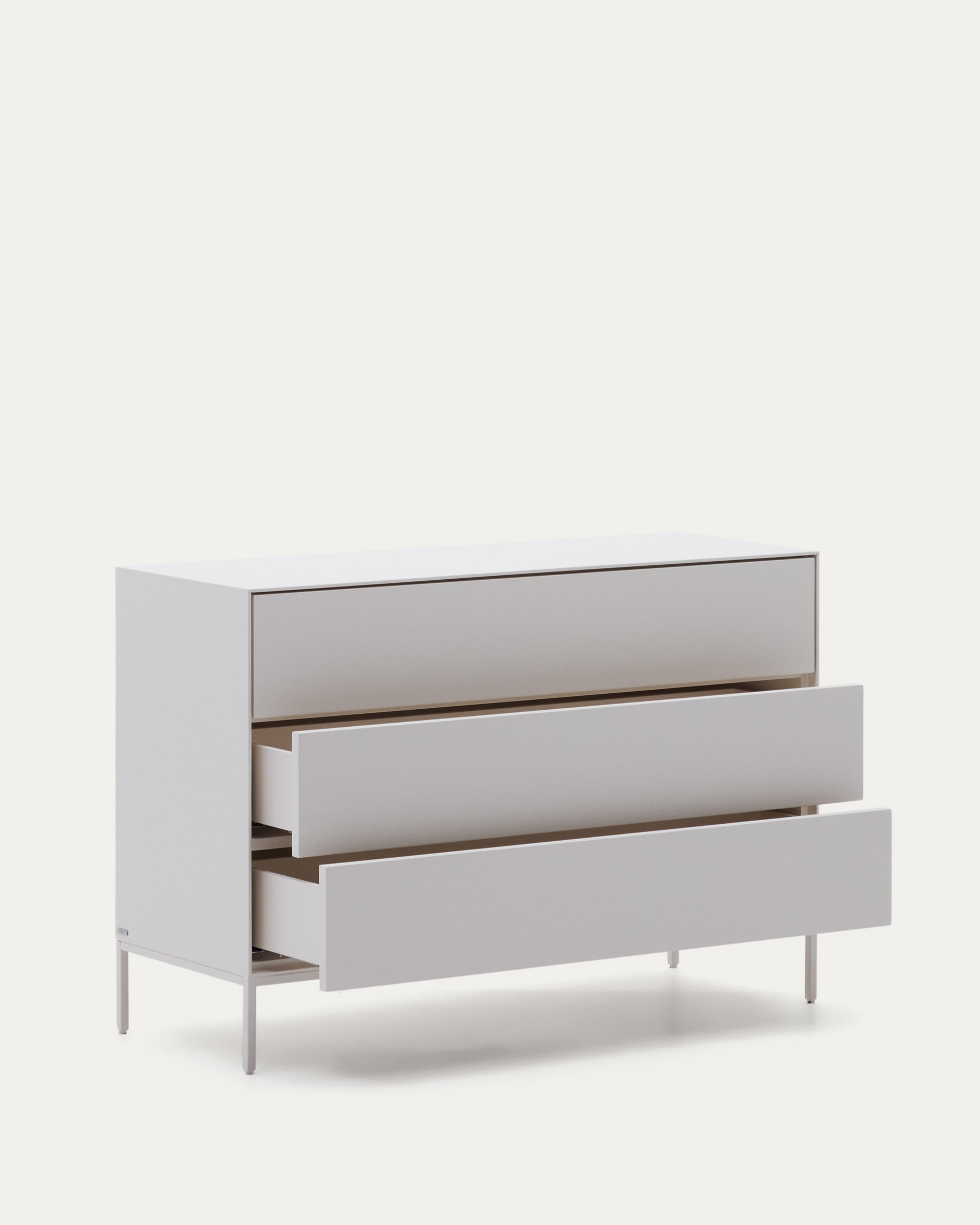 Vedrana 3-drawer chest of drawers white lacquered MDF 110 x 75 cm