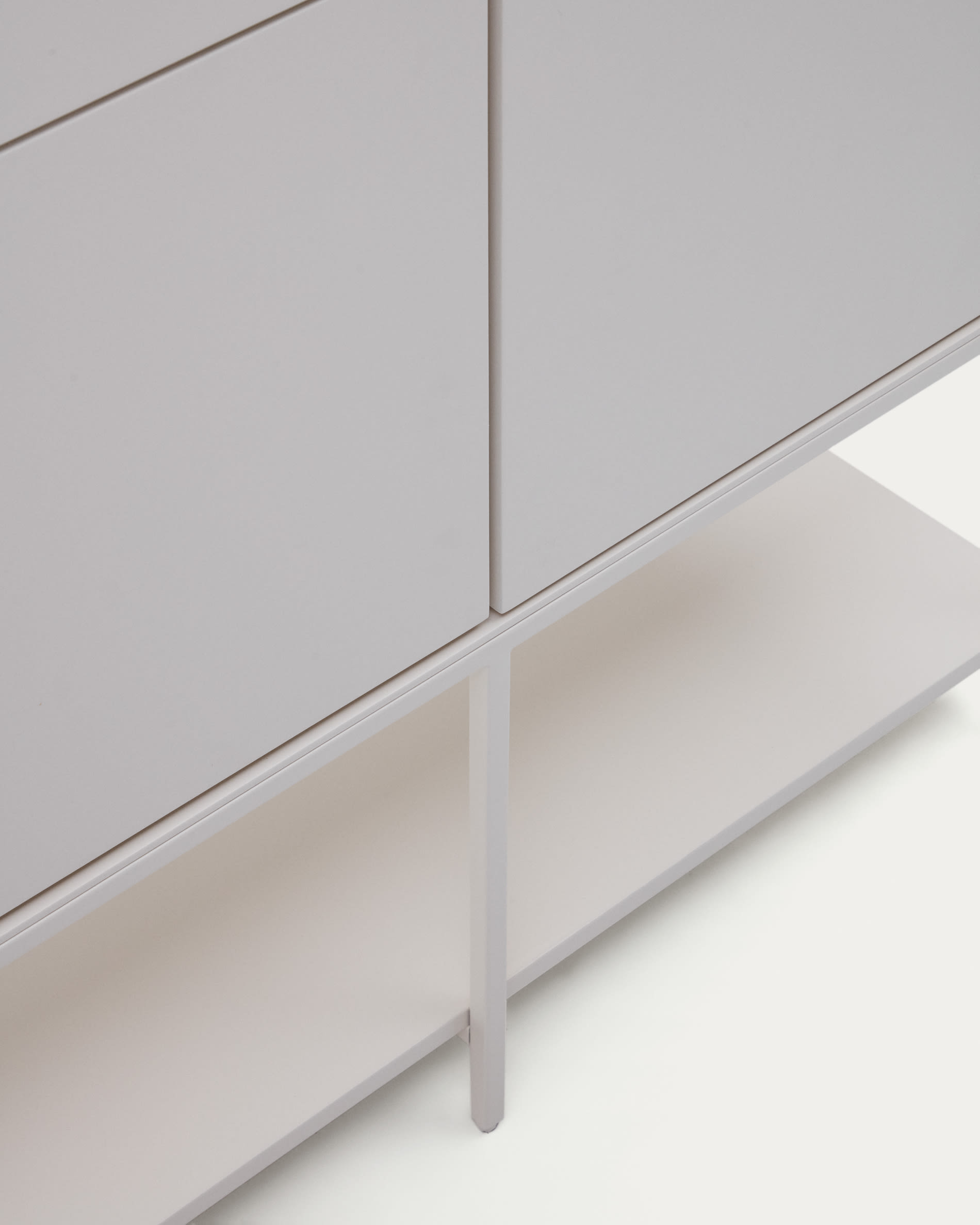 Vedrana 4-door tall sideboard white lacquered MDF 97.5 x 160 cm