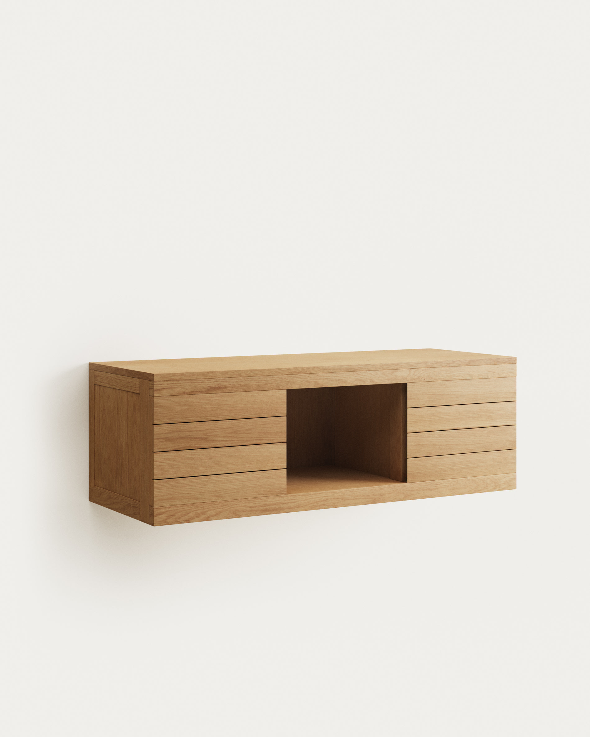 Yenit bathroom furniture in solid teak wood with a natural finish, 120 x 45 cm