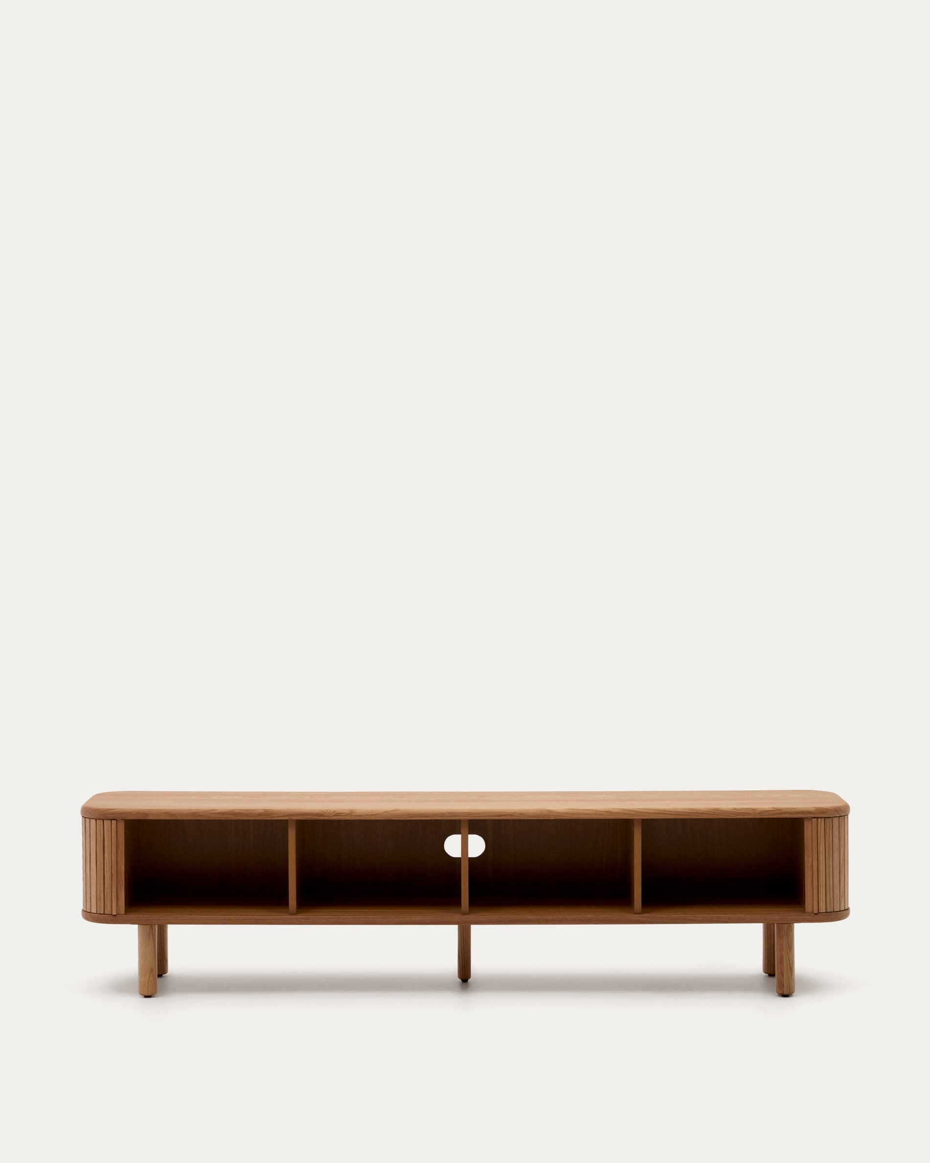 Mailen 2 door TV stand in ash veneer with a natural finish 200 x 50 cm