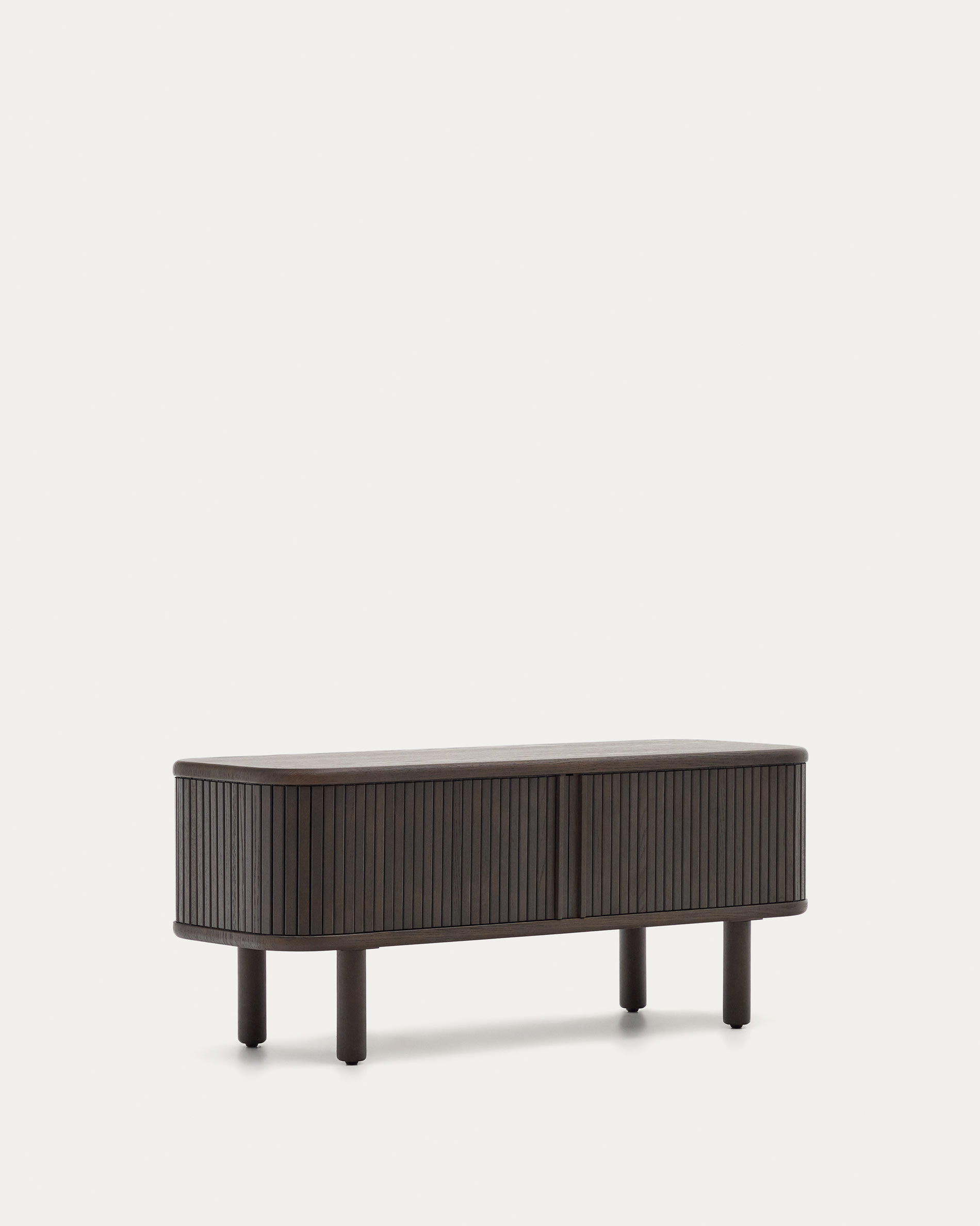 Mailen 2 door TV stand in ash veneer with a dark finish 120 x 50 cm