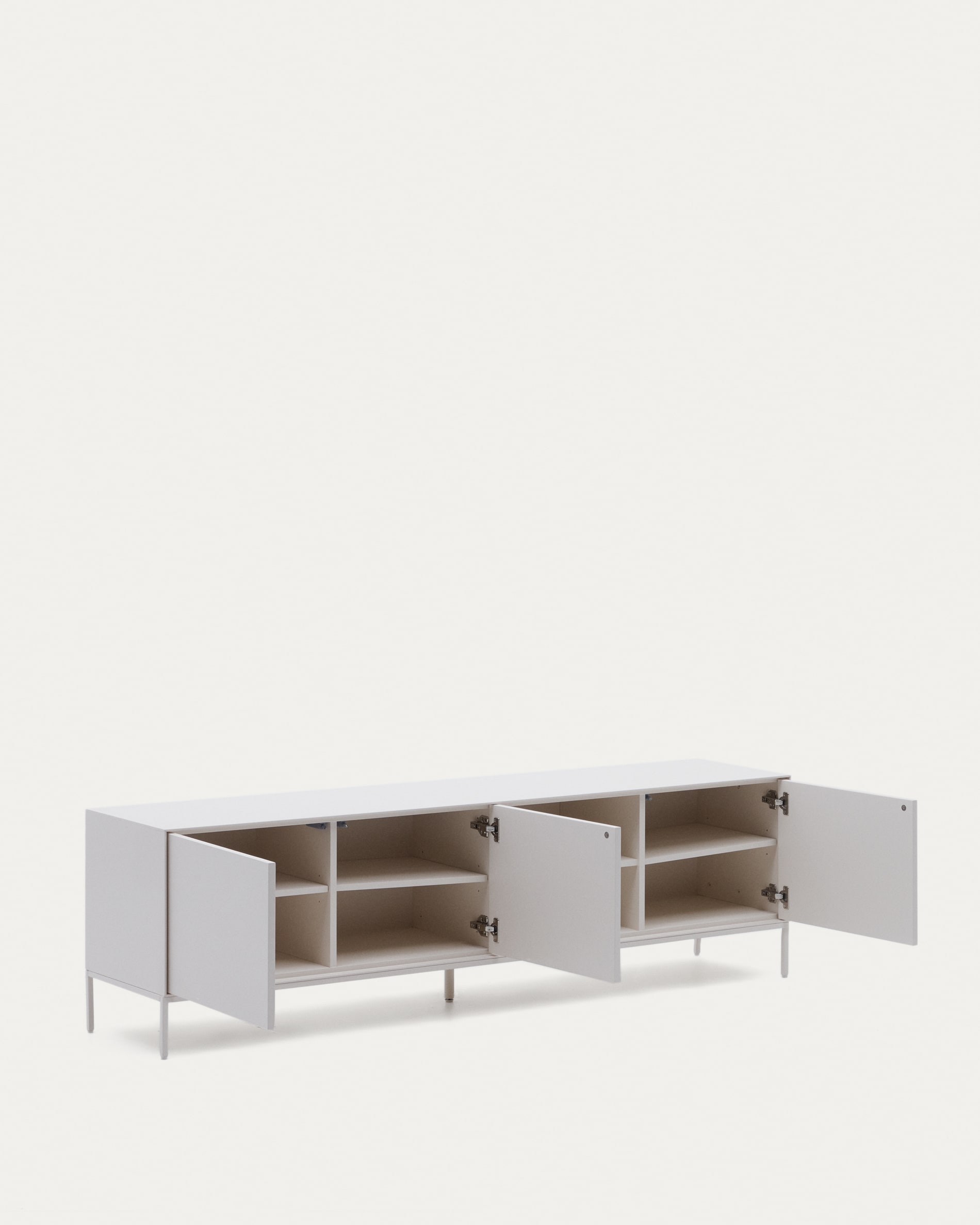 Vedrana TV 3-door cabinet white lacquered MDF 195 x 55 cm