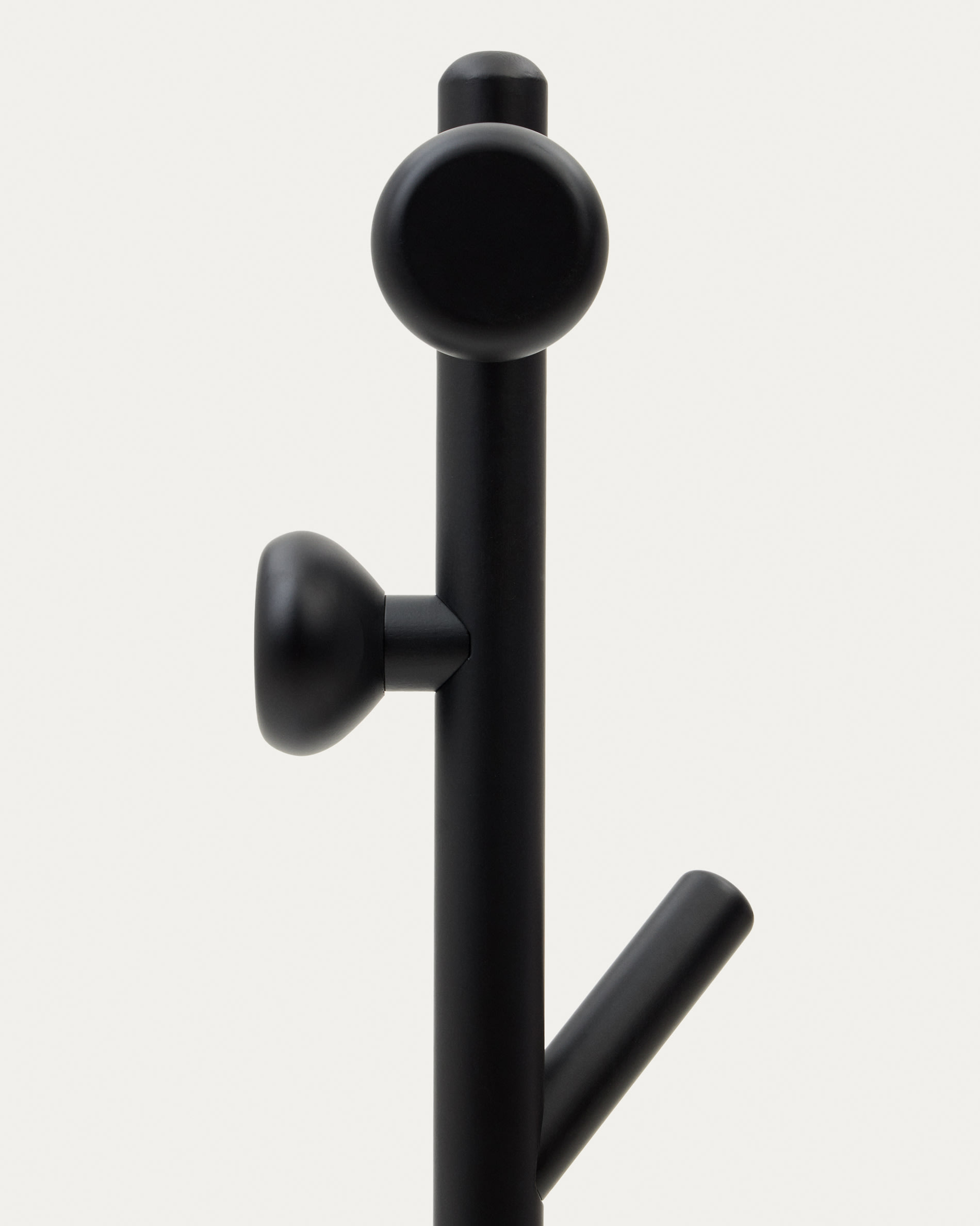 Nadue coat rack in solid beech wood with black finish 163 cm
