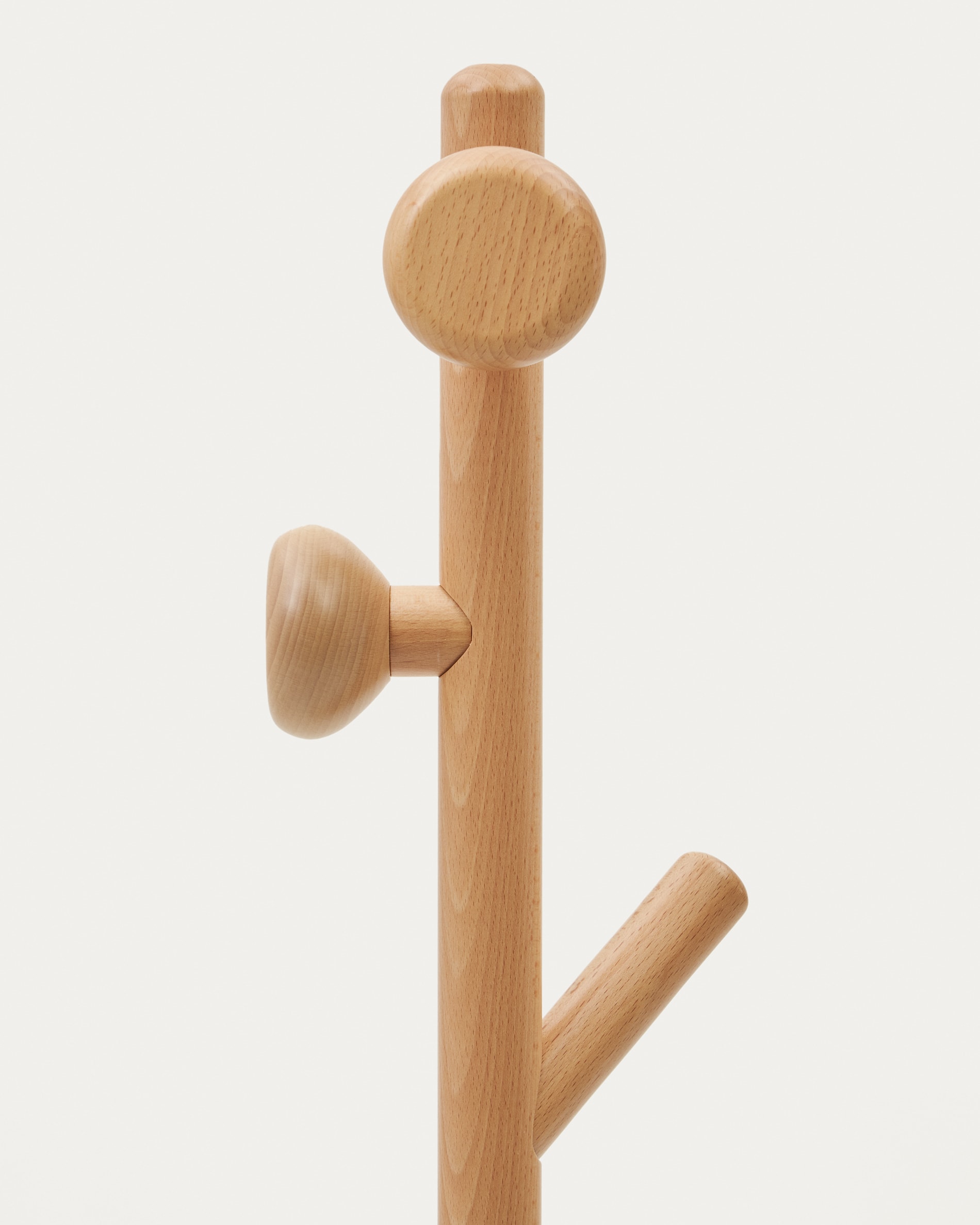 Nadue coat rack in solid beech wood with natural finish 163 cm