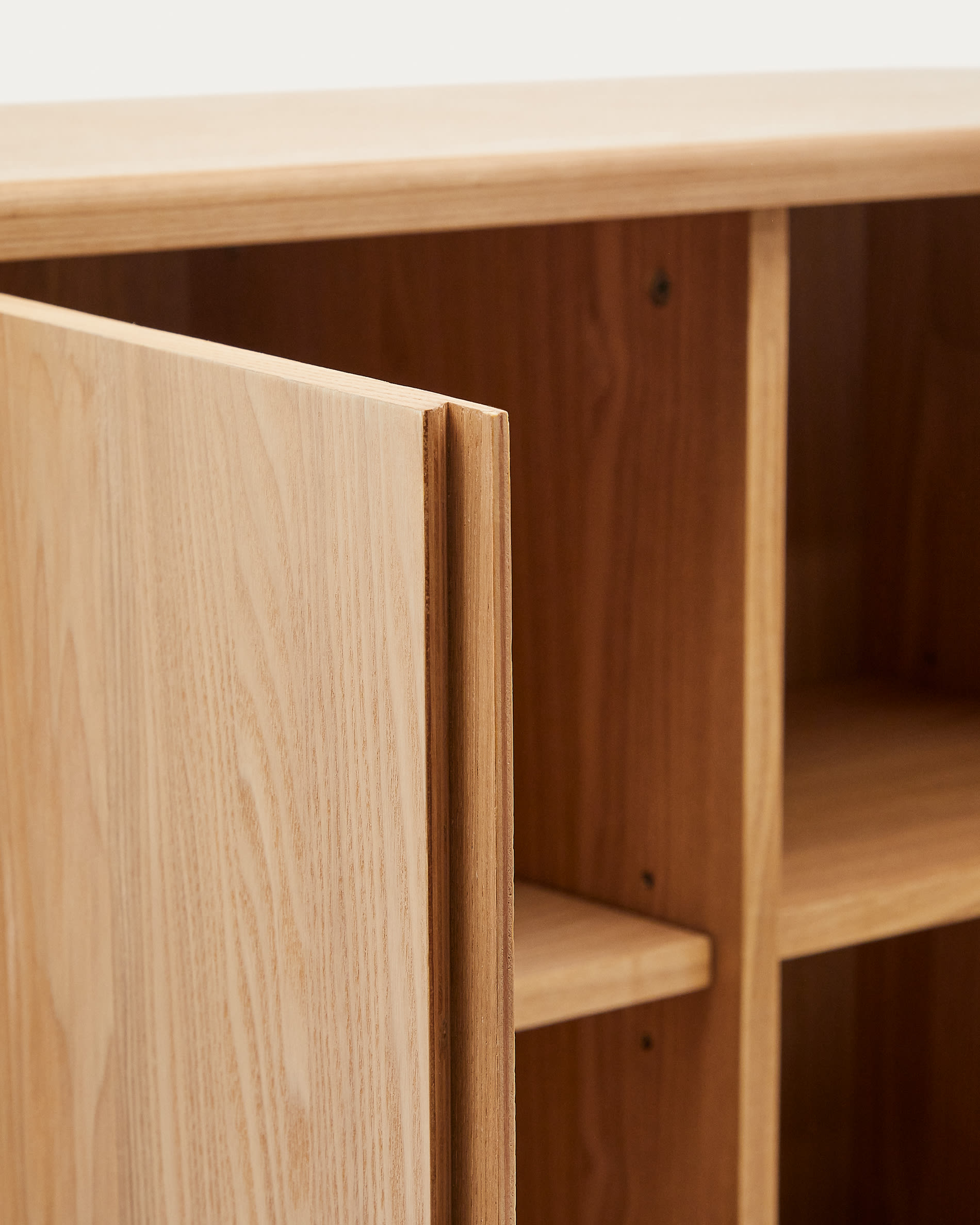 Salaya tall sideboard in ash plywood FSC Mix Credit, 100 x 134 cm