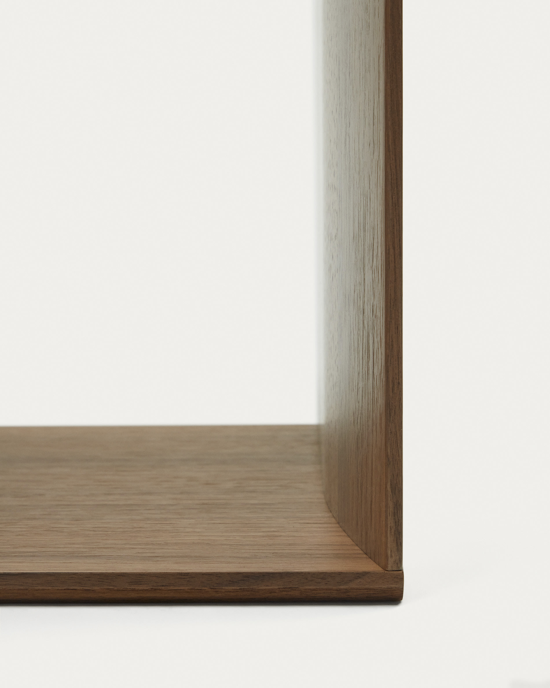 Litto set of 6 modular shelving units in walnut wood veneer, 168 x 114 cm